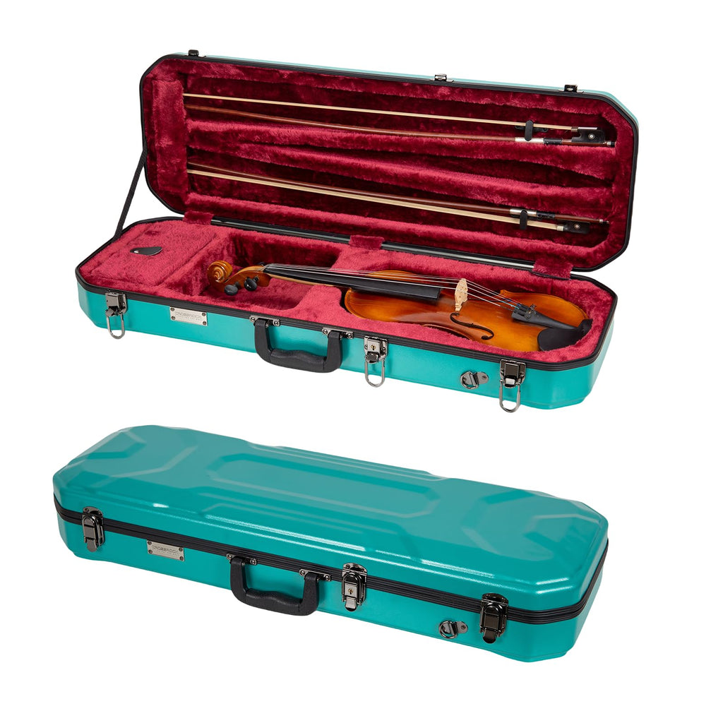 Crossrock 4/4 Violin Case with Carbon Pattern | Lightweight PC Shell, Plush Interior, Backpack Straps – Stylish & Protective for Daily Practice