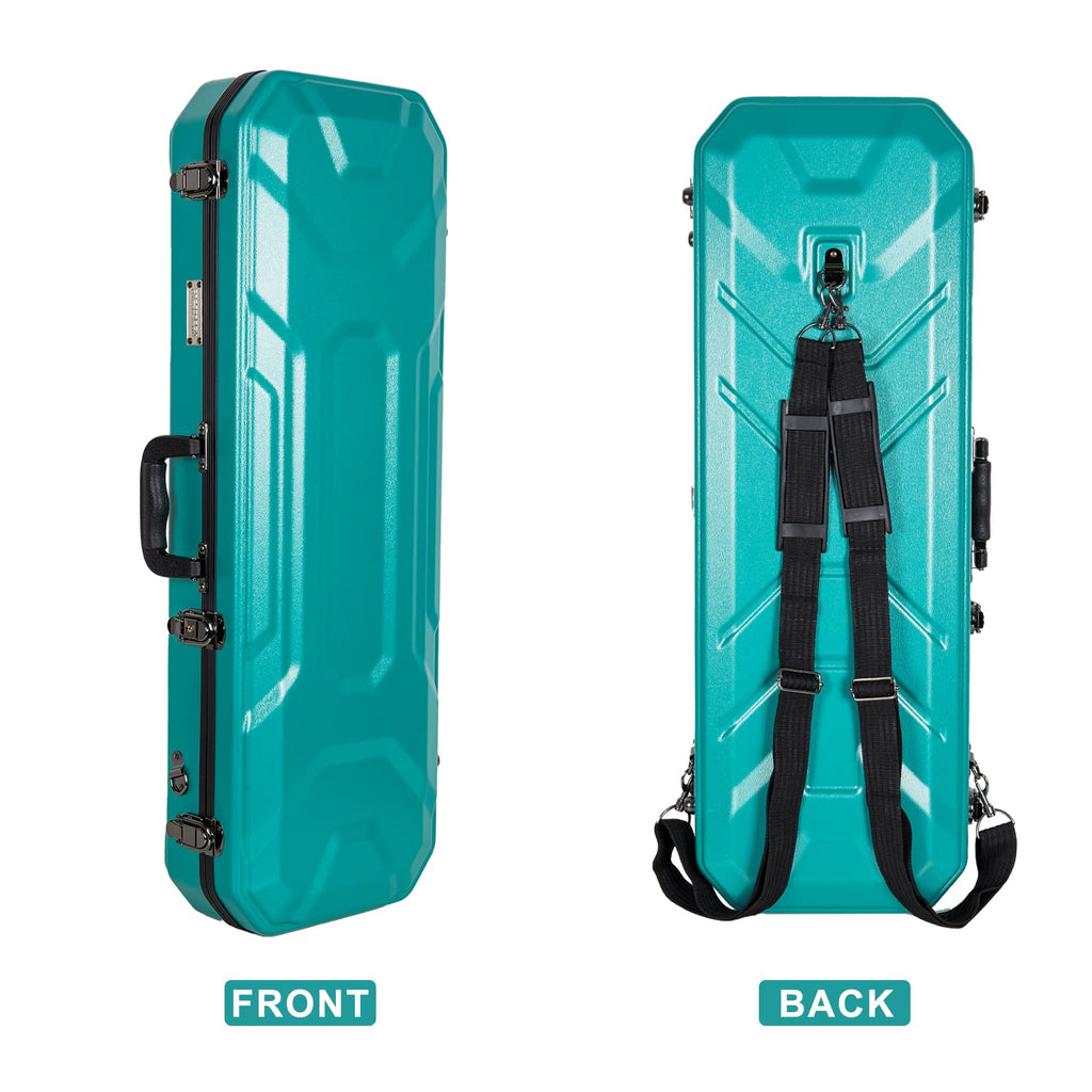 Crossrock 4/4 Violin Case with Carbon Pattern | Lightweight PC Shell, Plush Interior, Backpack Straps – Stylish & Protective for Daily Practice
