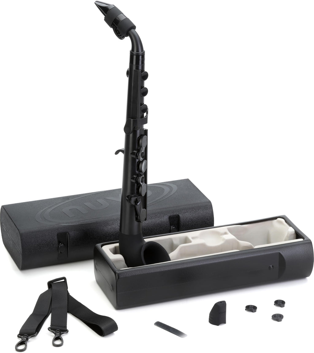 Nuvo jSax Beginner Saxophone, White/Blue (Black/Blue)
