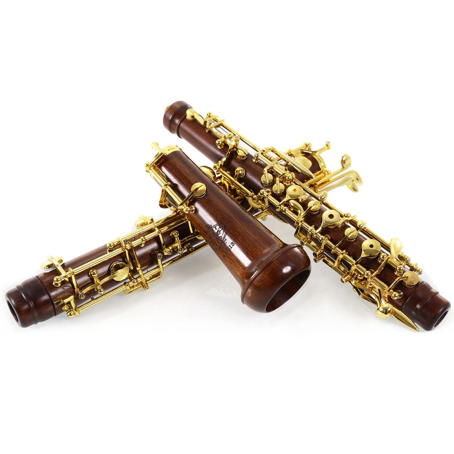 Rochix Oboe Professional Performance Level RHG13 Redwood Body Gold Plated Semi Automatic C Tone with 2 Reeds,1 Cleaning Cloth,1 Oboe Swab,1 Thumb Rest,1 Case and More