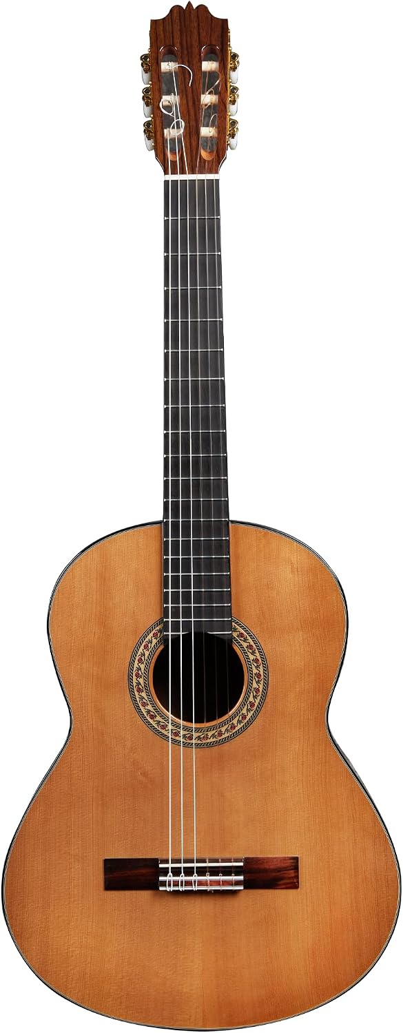 Aghartha AG-40 Classical Guitar 39-inch Solid Cedar Top, Handcrafted Spanish Heel Nylon String Guitar for Beginners and Professionals