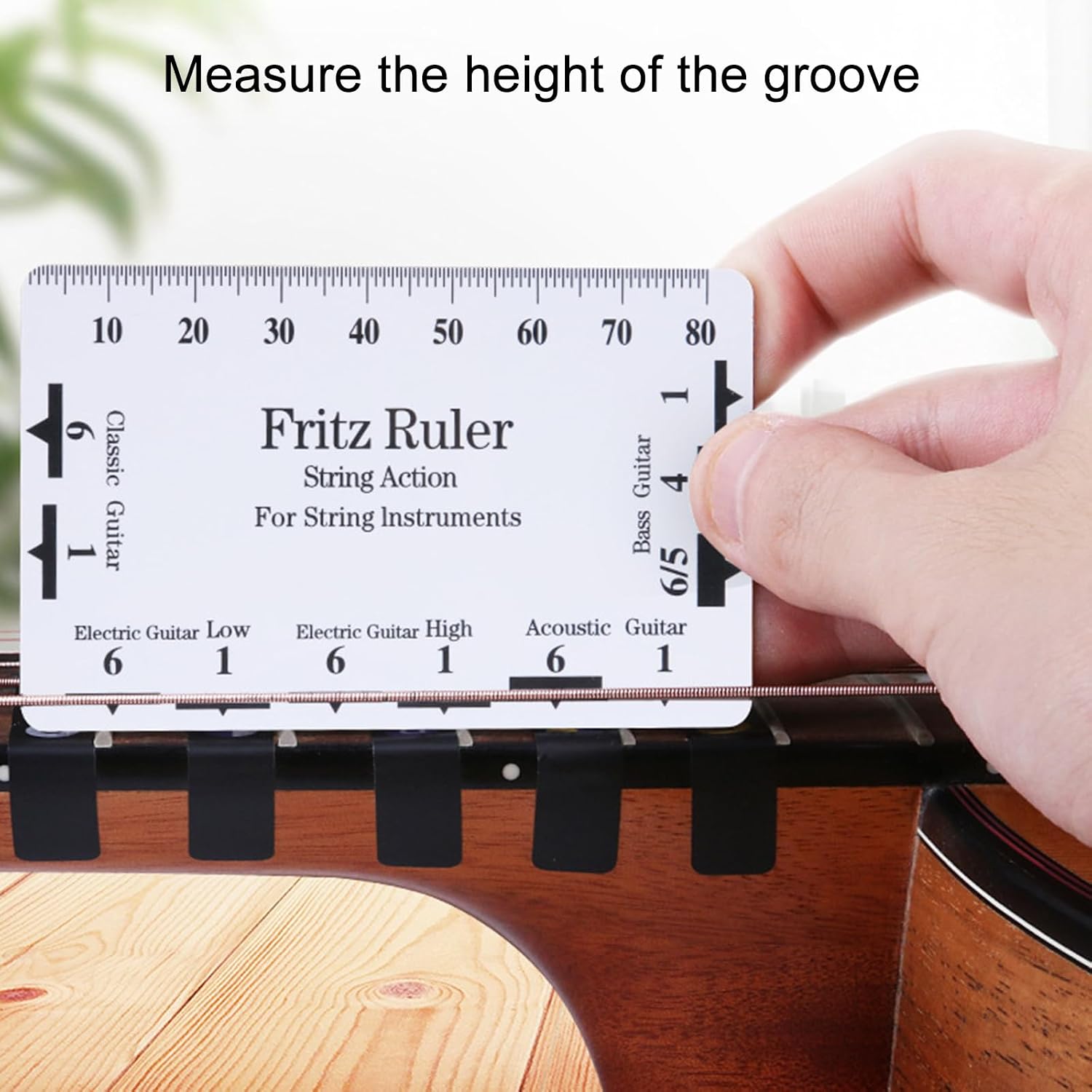 Guitar String Action Gauge Ruler, Height Gauge, Set Up Repairing Luthier Tool for, Ukulele, Banjos Guitar String Spacing Ruler