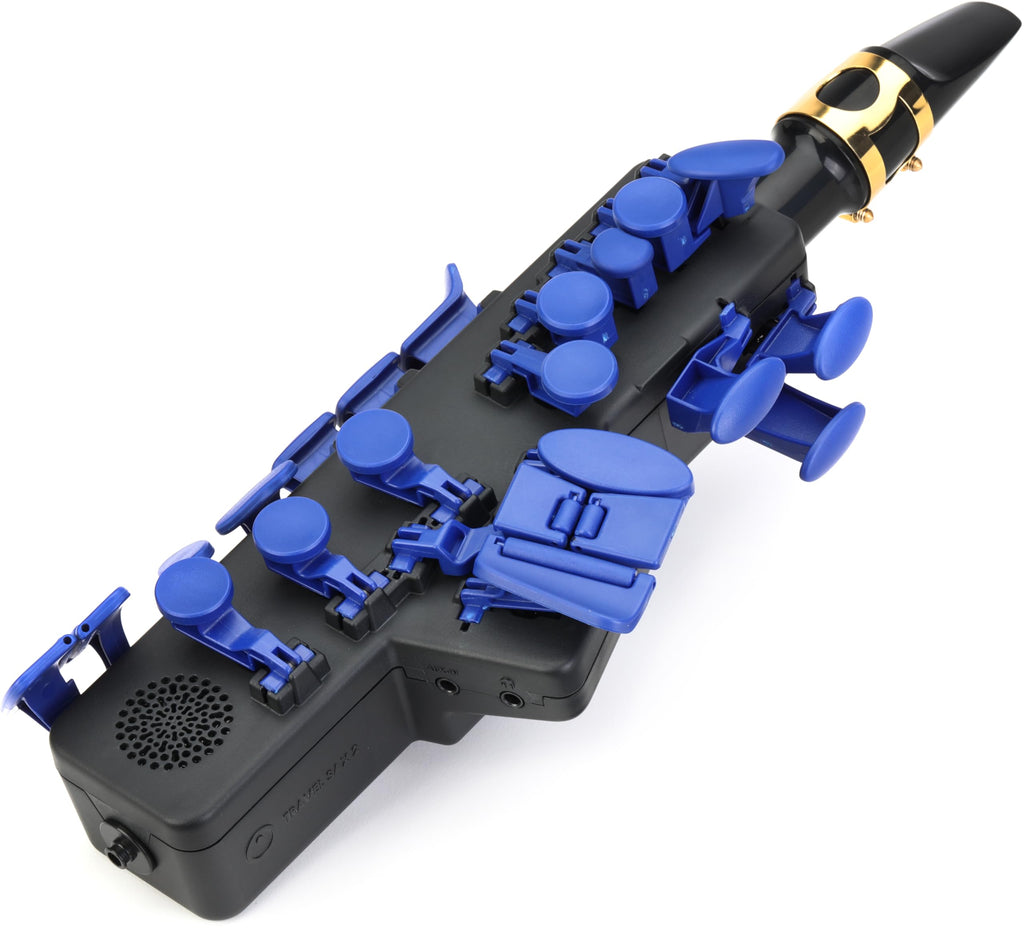Travel Sax 2 (Black) – Compact Digital Saxophone for Silent Practice Anywhere | Lightweight Electronic Sax with Real Alto Mouthpiece, Built-in Speaker, Bluetooth MIDI/Audio, USB-C, 70+ Internal