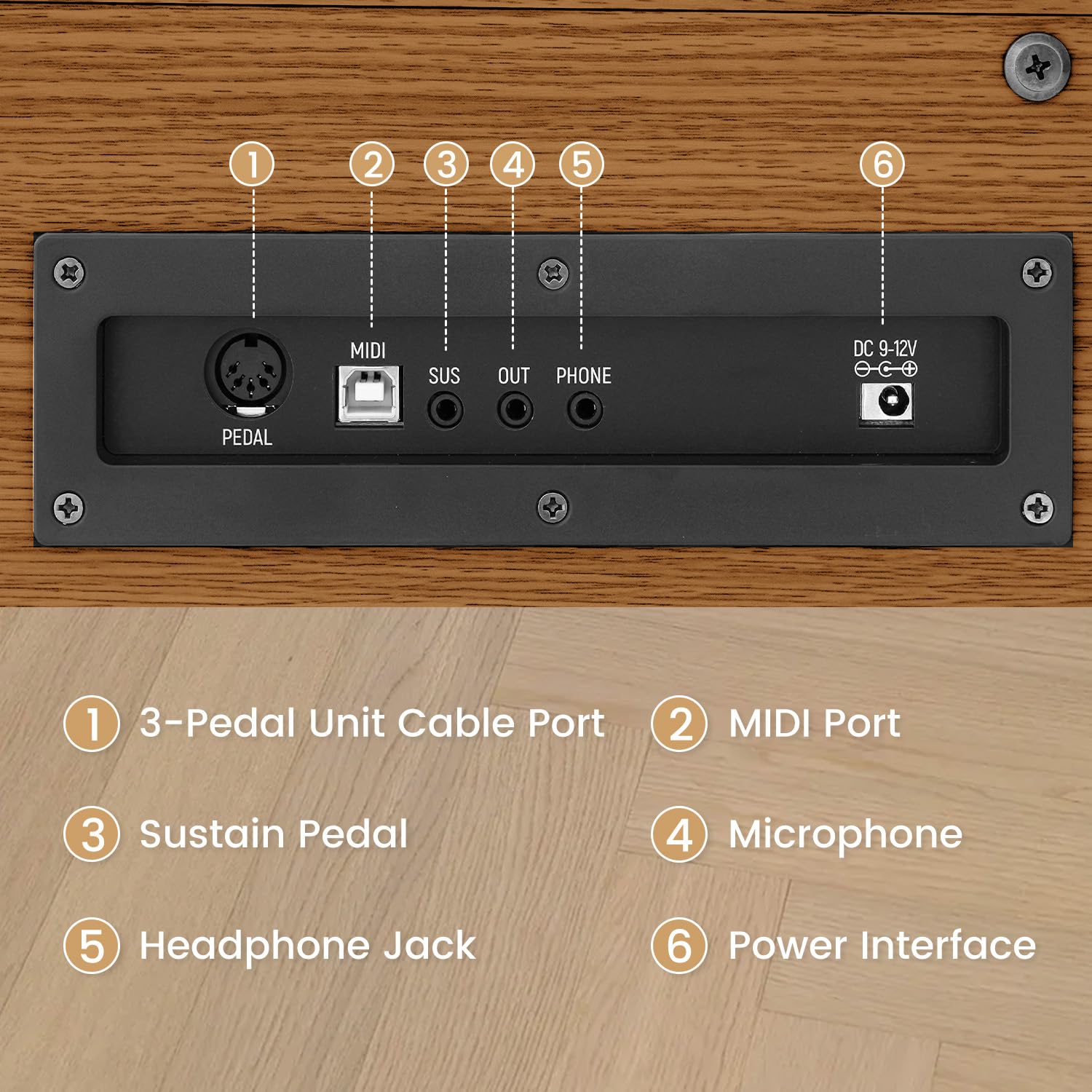 88-Key Weighted Piano Keyboard, Hammer Action Digital Piano with Speakers, Wooden Electric Piano with bench, Triple Pedal, Headphone, cover, Supports MIDI Connecting (Brown)