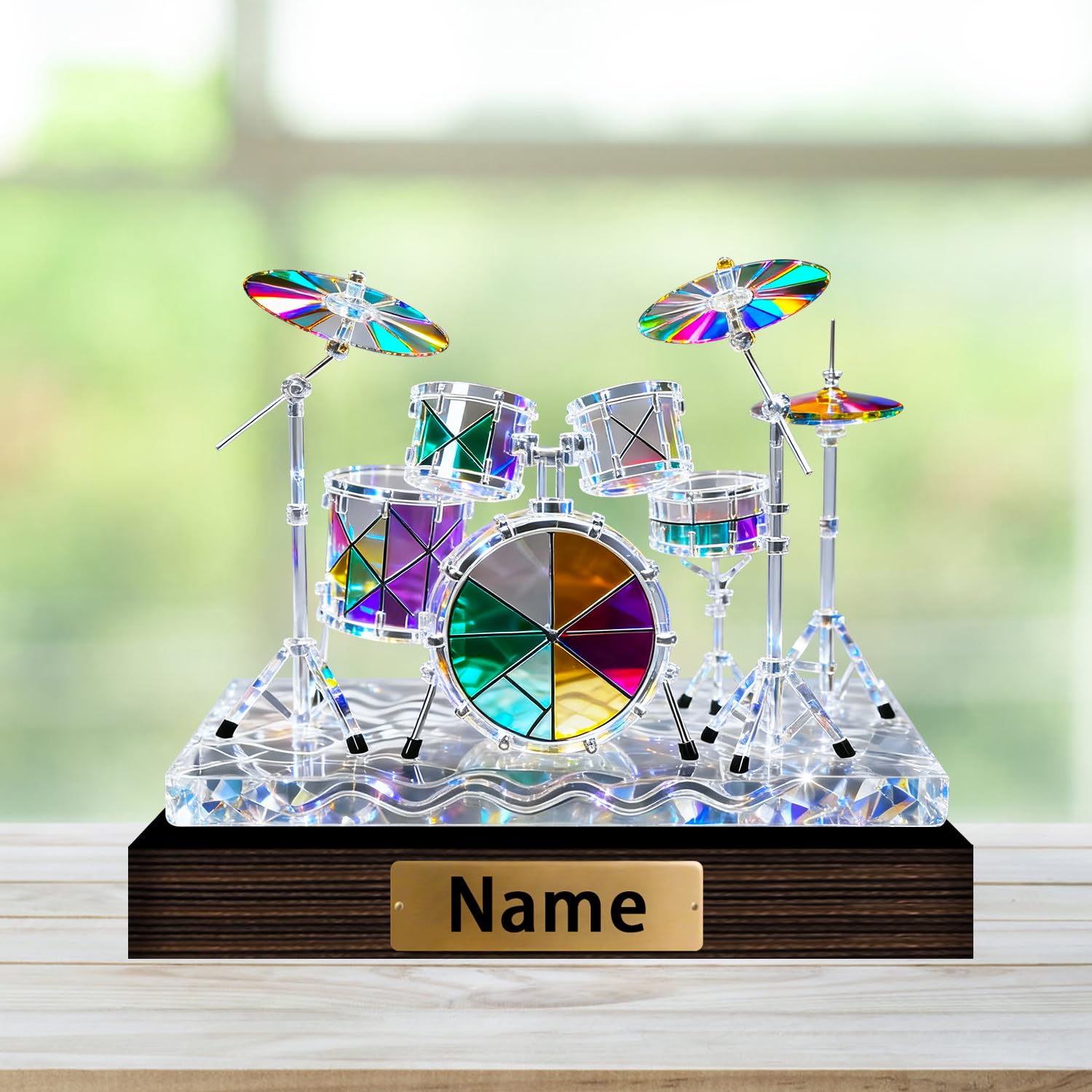 Personalized Name Violin Crystal Desktop Ornaments for Club Bedroom Office Custom Music Theme Stained Glass Acrylic Tabletop Plaque 2D Flat Electric Cello Figurine Sculpture for Violinist Cellist