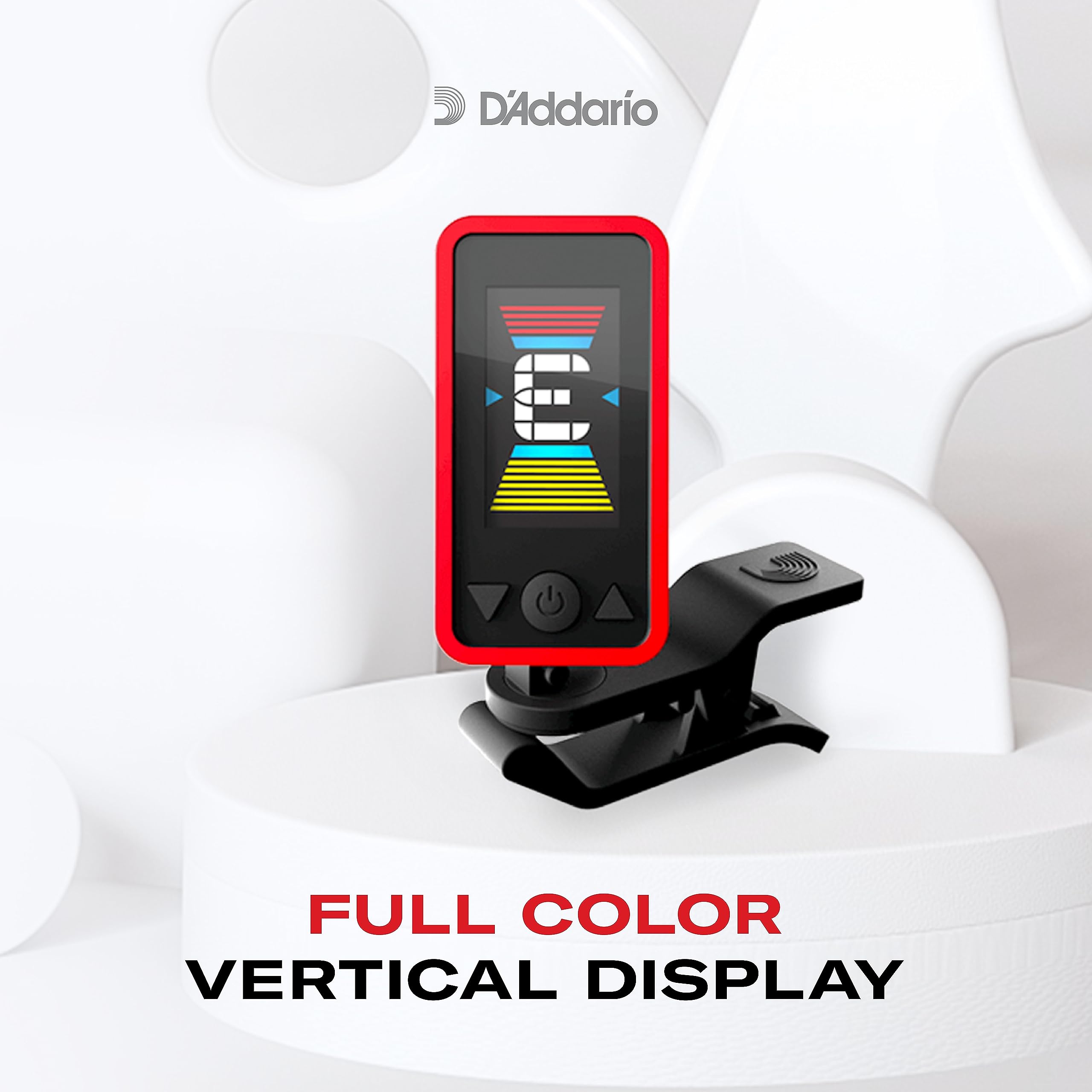 D'Addario Cello & Bass Tuner - Eclipse Headstock Clip On Tuner for Cello or Bass - Full Color, Vertical Display with Swivel - Quick & Accurate Tuning
