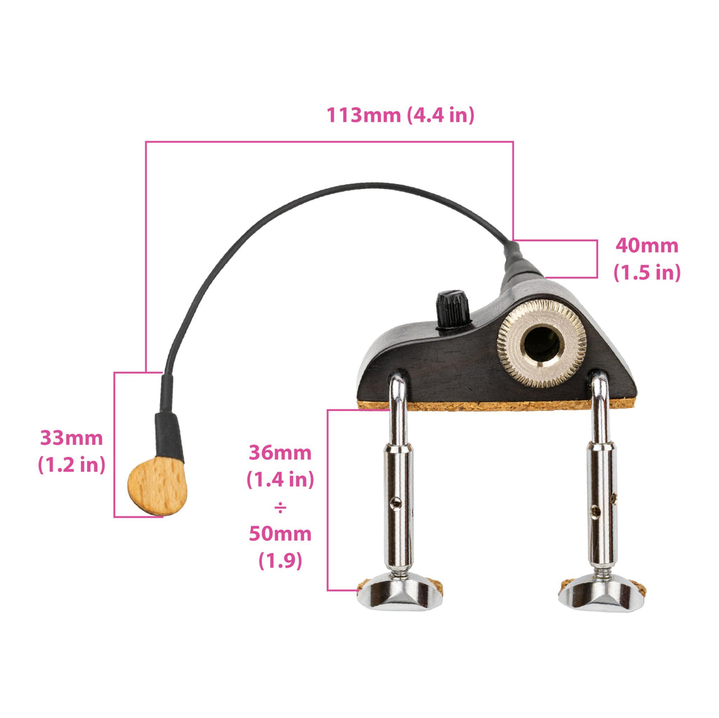 KNA VV-3V Portable Piezo Pickup for Violin and Viola – Lightweight, Easy-Install Sensor with Volume Control, Natural Acoustic Sound, No Instrument Modification, Handcrafted in Europe
