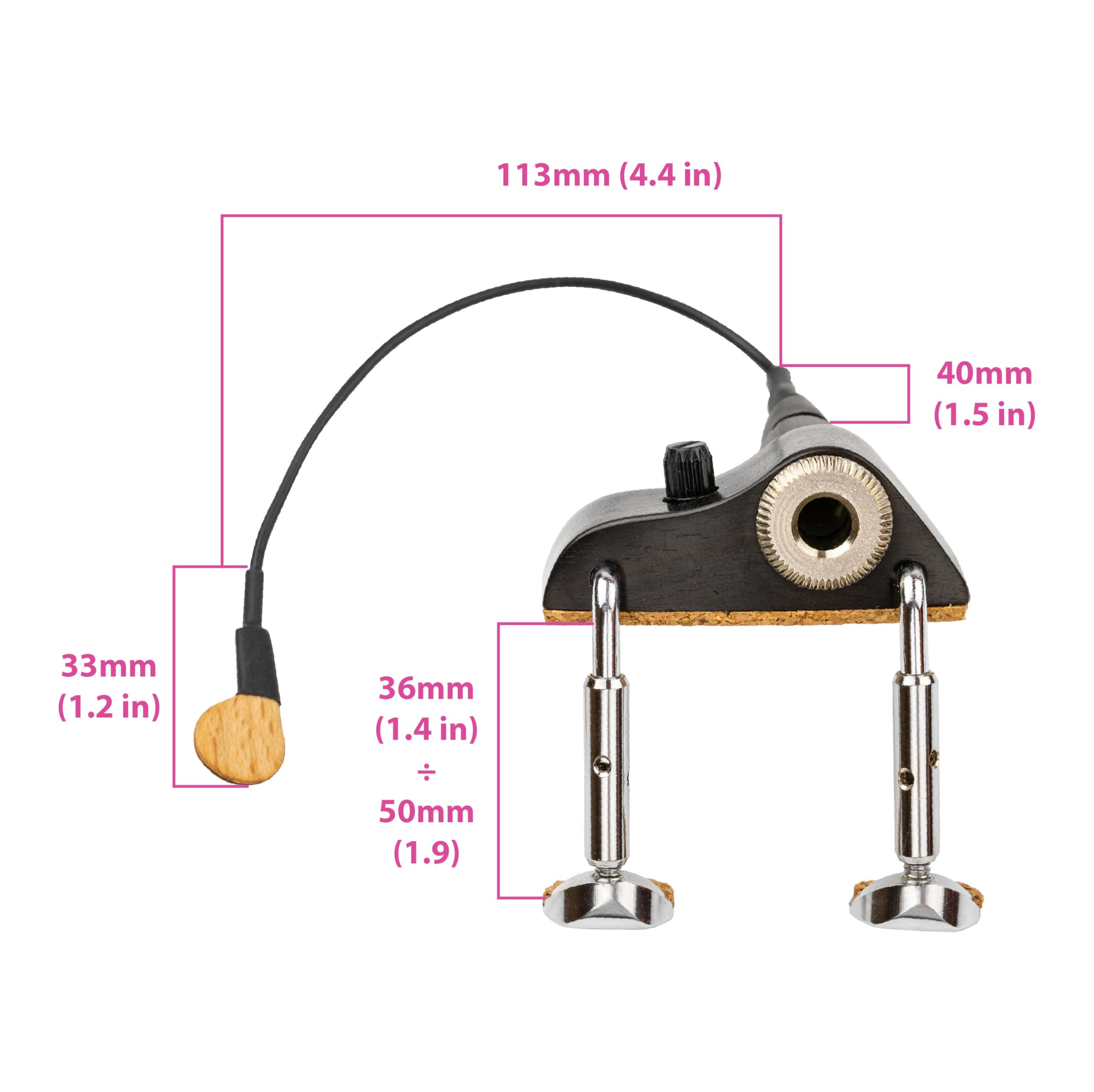 KNA VV-3V Portable Piezo Pickup for Violin and Viola – Lightweight, Easy-Install Sensor with Volume Control, Natural Acoustic Sound, No Instrument Modification, Handcrafted in Europe