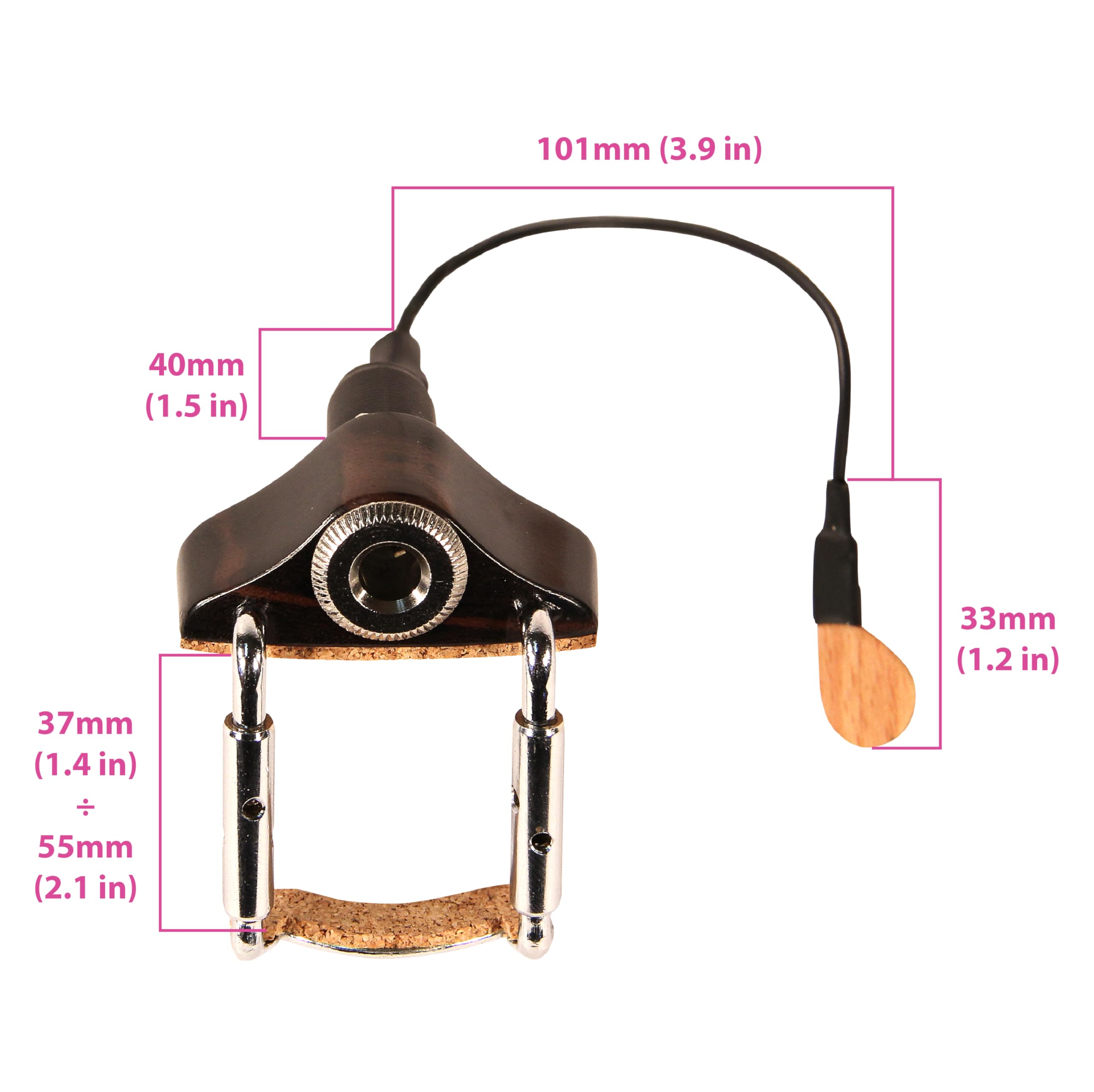 KNA VV-3 Portable Piezo Pickup for Violin and Viola – Lightweight Bridge-Mounted Sensor, Natural Acoustic Sound, Easy Installation, 1/4" Output Jack, No Instrument Modification, Handcrafted in Europe