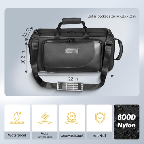 BGA Trumpet Rectangular Case, Built-in Backpack Straps Gig Bag | Lightweight trumpet case with EPS protection, accessory storage and comfortable carrying for rehearsals and travel.
