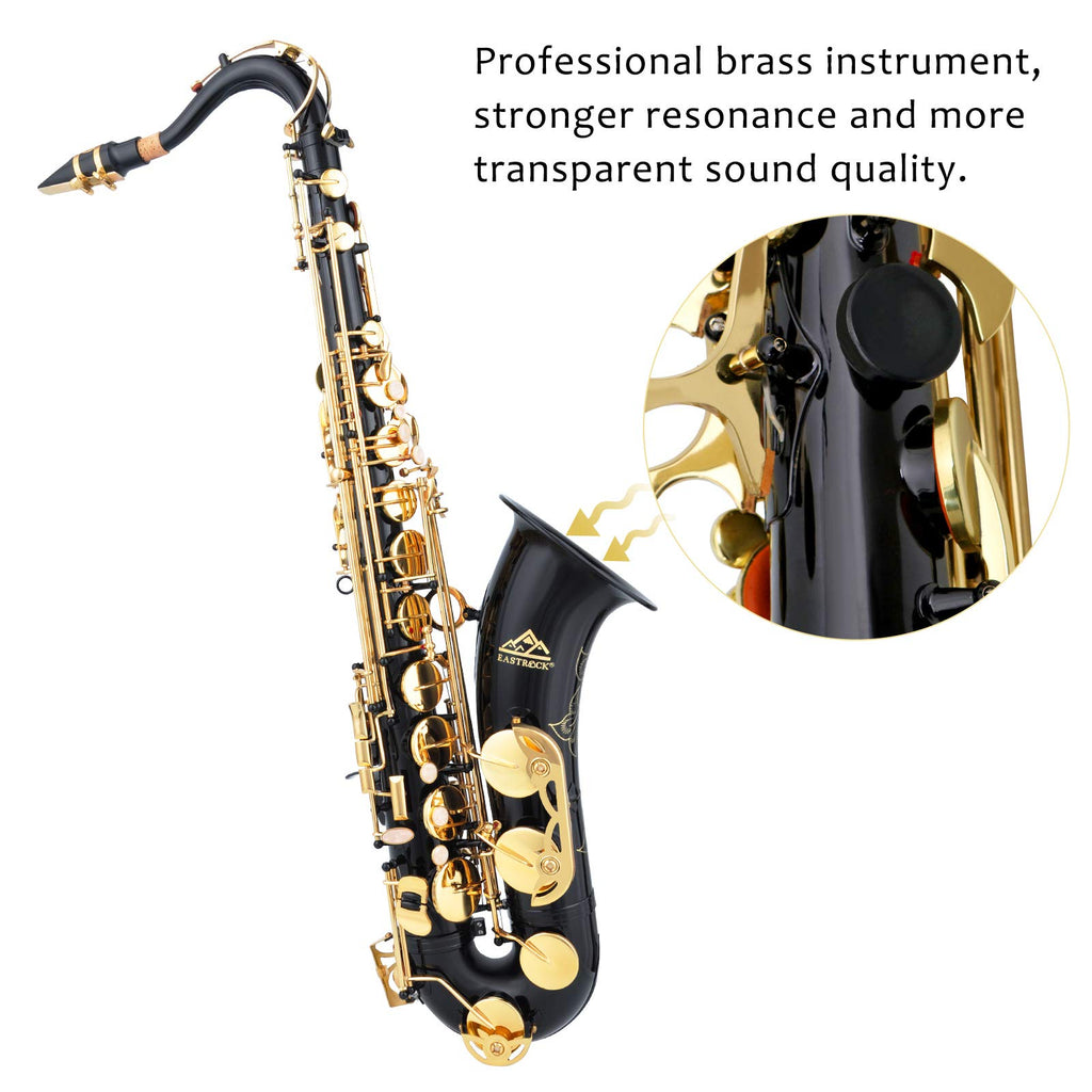 EASTROCK Nickel Tenor Saxophone B Flat Tenor Sax Professional Tenor Saxophone for Beginners Students and Musicians with Carrying Case,Mouthpiece,Reeds,Cushion Pads,Cleaning Kit,Neck Strap