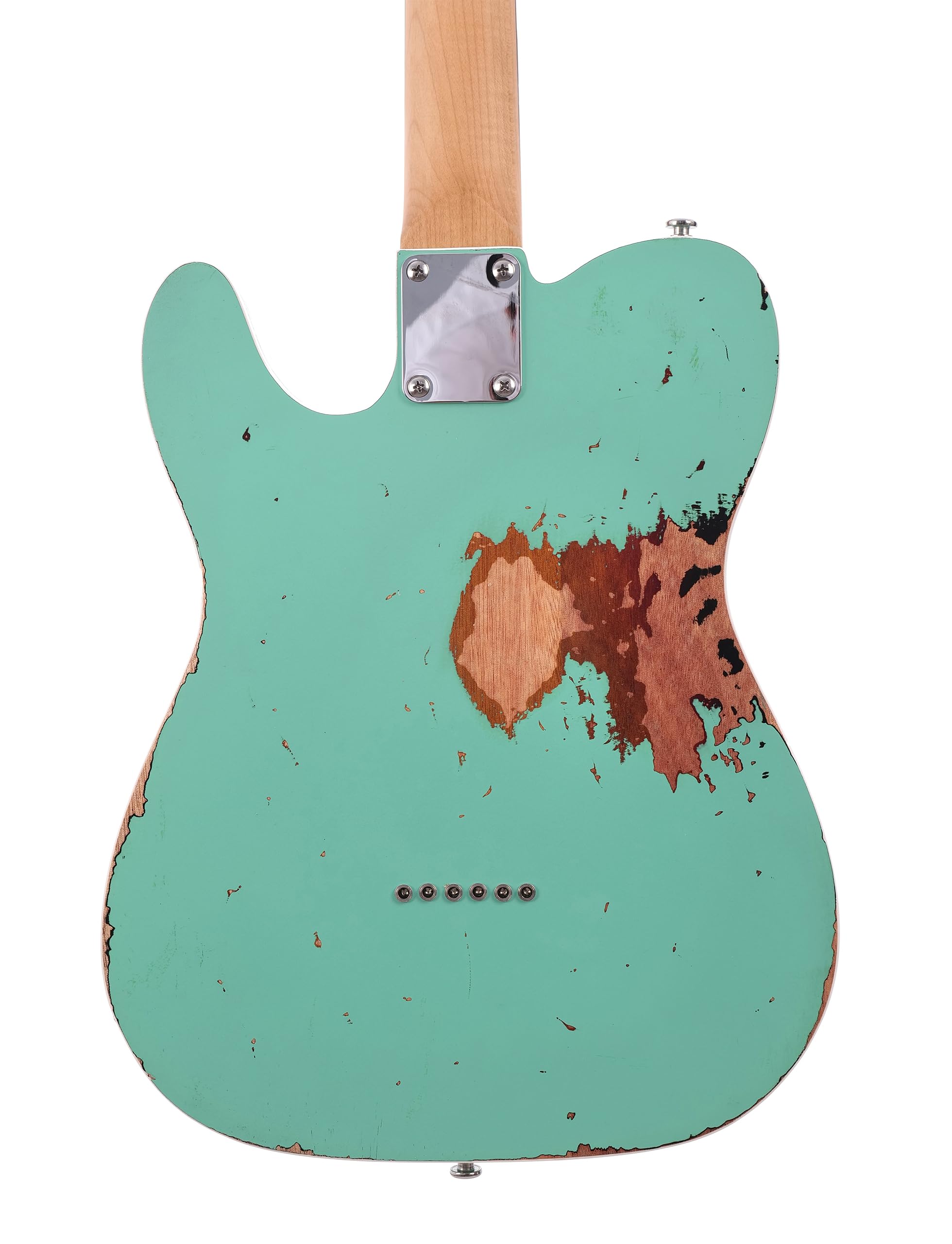 KGD Relic electric guitar mahogany body carbonized maple neck rosewood fretboard 6-string solidbody electric guitar S-S pickupsbrass barrel saddle bridge (Grass Green)