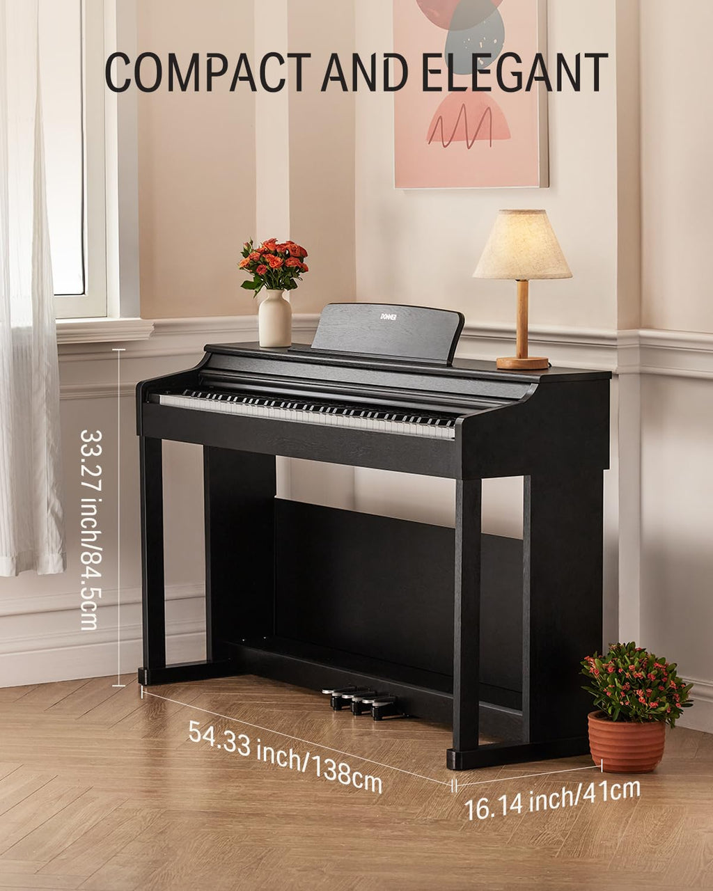 Donner DDP-100S Digital Piano 88 Key Weighted Graded Hammer-Action Piano Keyboard with MIDI In/Out, 200 Sounds & Rhythms, 100 Demo, Electric Piano with Bench for Beginner Professional