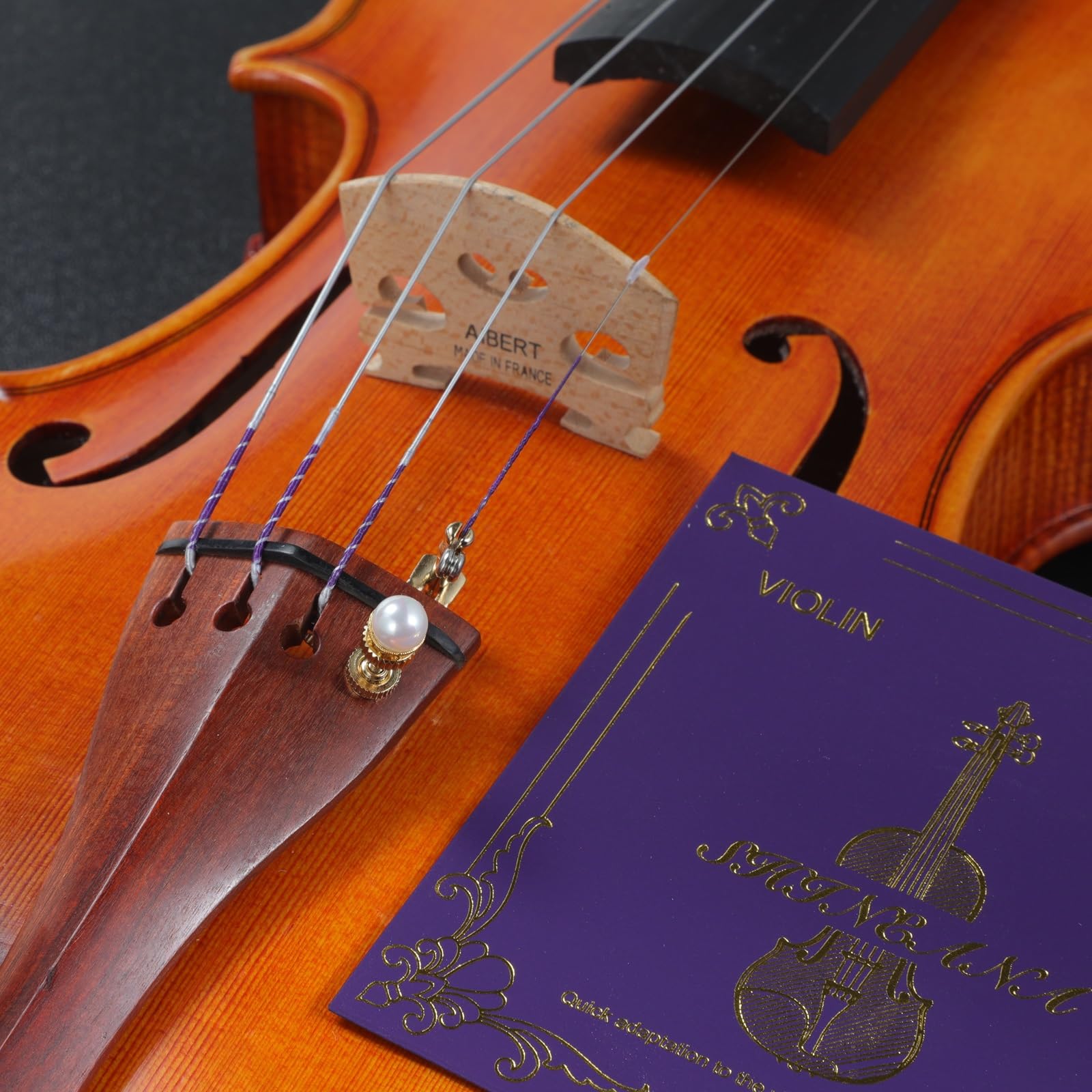 Violin Strings 4/4 Full Set, 4/4 Violin Strings Replacement,Long-Lasting Durability & Rich Tone - Handcrafted with Premium Materials- For All Levels (3/4 Scale)