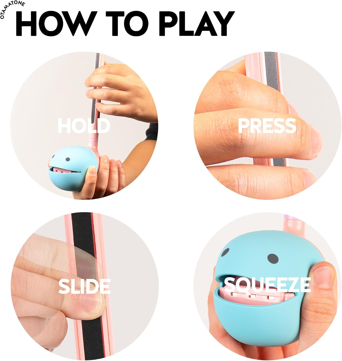 Otamatone Japanese Electronic Musical Instrument Portable Music Synthesizer from Japan by Maywa Denki Studio Award Winning, Educational Fun Gift for Children, Teens & Adults - Black
