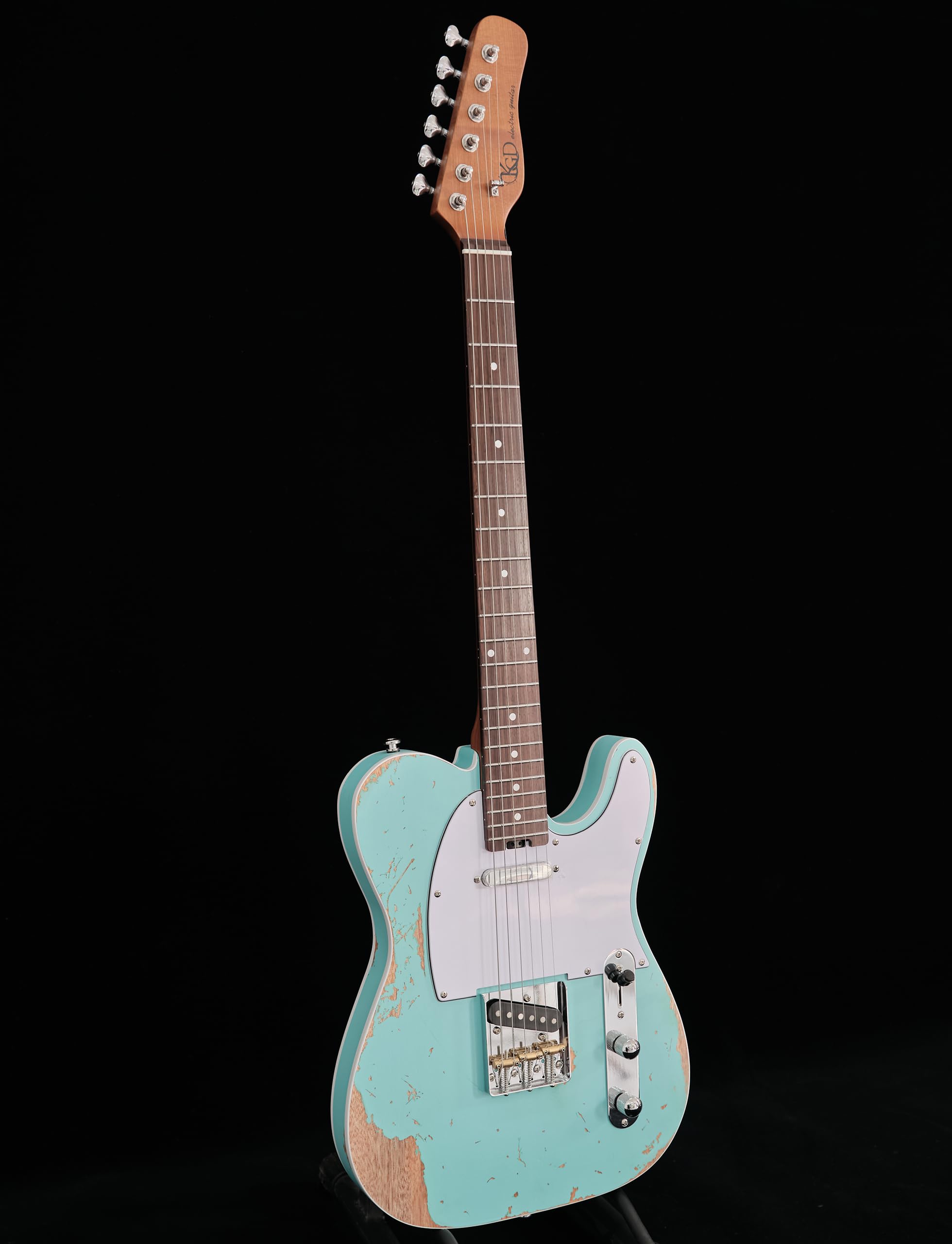 KGD Relic electric guitar mahogany body carbonized maple neck rosewood fretboard 6-string solidbody electric guitar S-S pickupsbrass barrel saddle bridge (Grass Green)