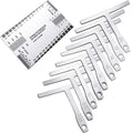 Mudder 10 Pieces Guitar Luthier Tools Set Include 9 Understring Guitar Radius Gauge and 1 String Action Height Gauge Ruler Measuring Tool Kit for Bass Setup(Silver)