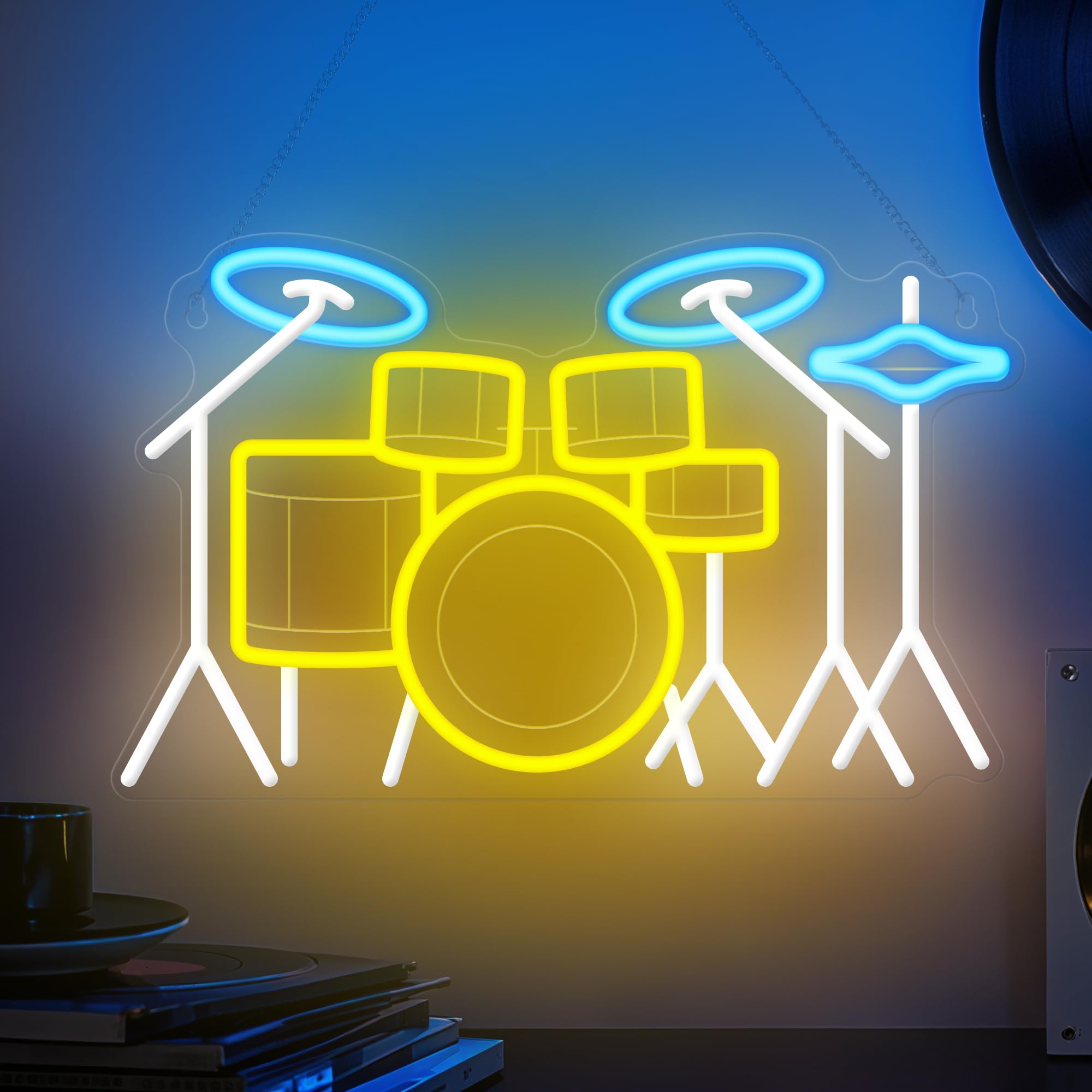 CoolGift Mart Acoustic Guitar Neon Light, Dimmable LED Guitar Neon Wall Sign USB Powered, Decorations for Bedroom Living Room Man Cave Music Studio, Gift for Guitar Players Guitarists Music Lovers