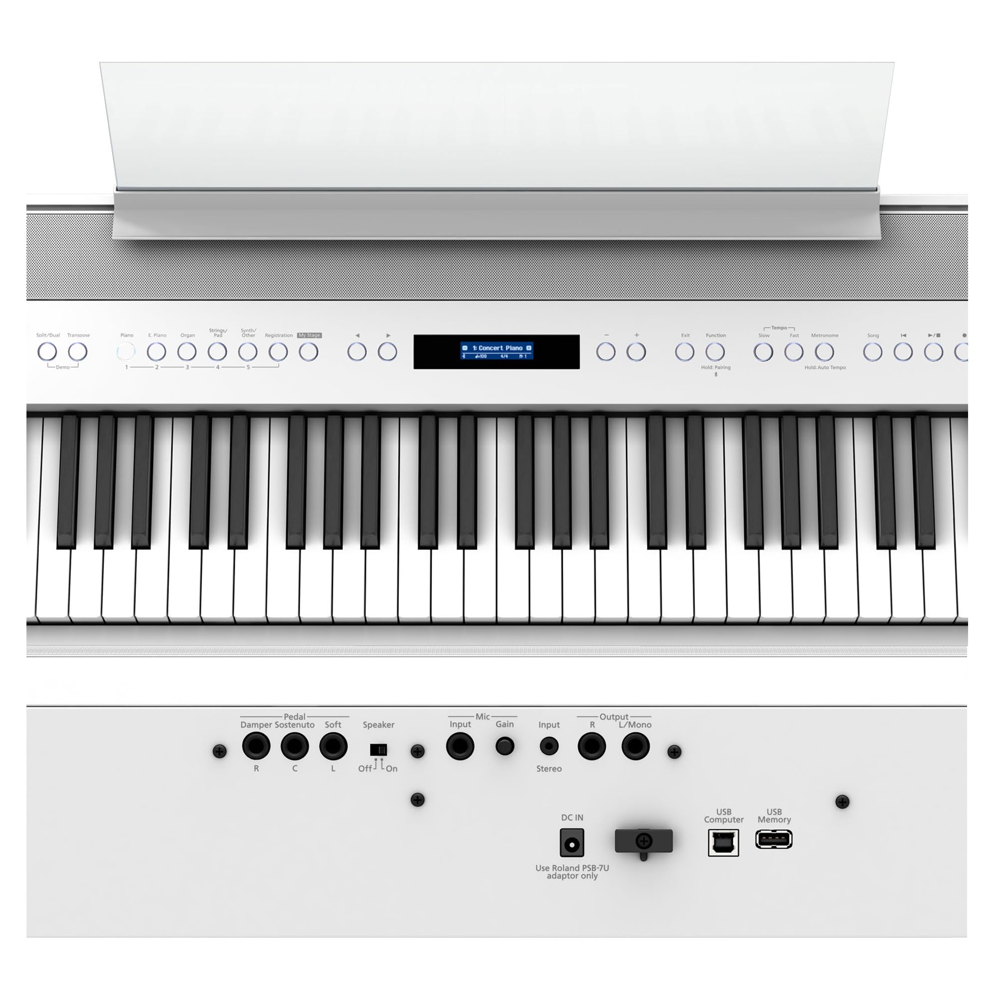 Roland FP-60X 88-Key Digital Piano - White Bundle with Adjustable Stand, Bench, Deluxe Sustain Pedal, Online Piano Lessons, Instructional DVD, and Austin Bazaar Polishing Cloth