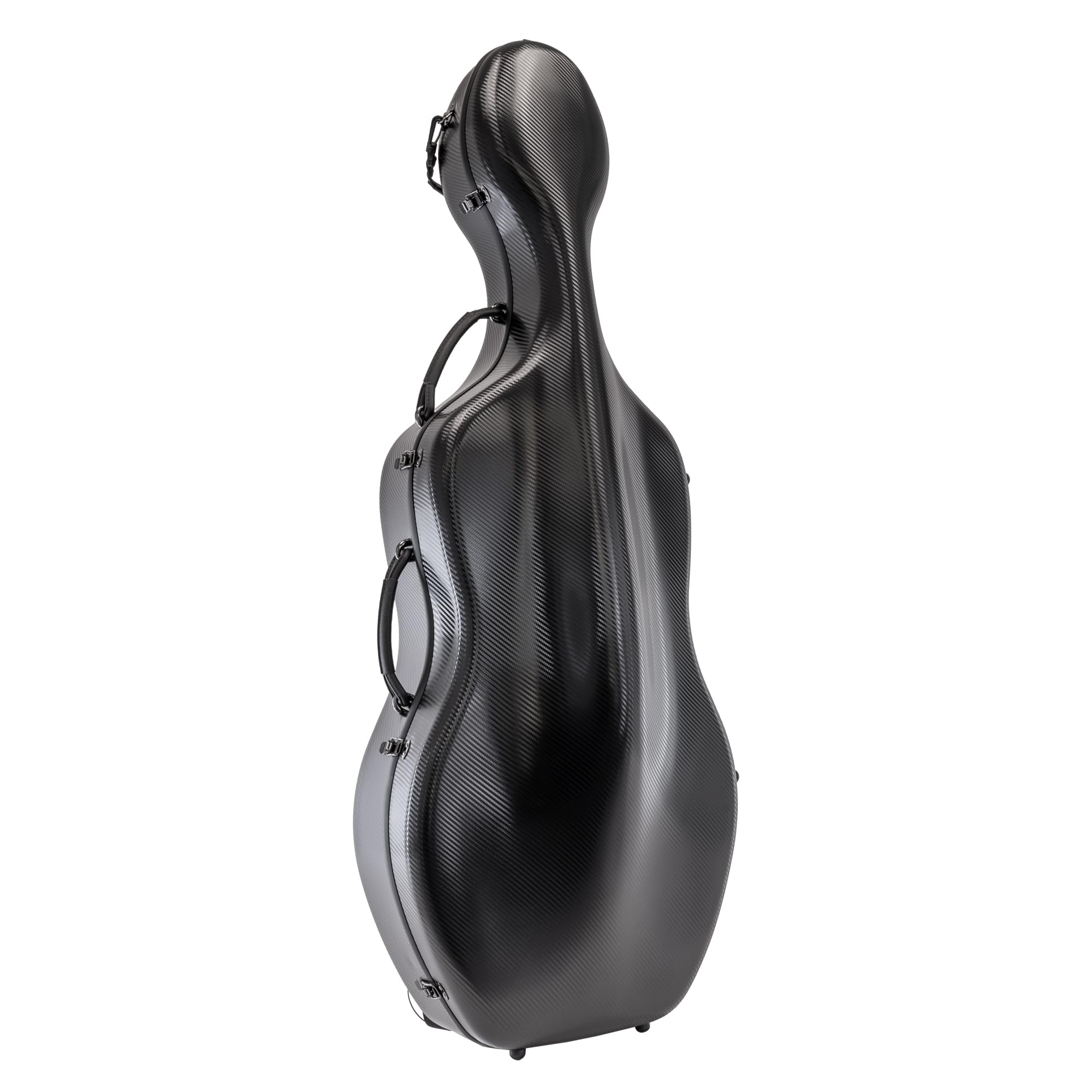 MI&VI CP-7006 Pure Poly Carbon Fiber Cello Case 4/4 Hard Shell 11lb (Full Size) with Wheels | Carry Straps | Rigid Protection | Tough Shell (Black)