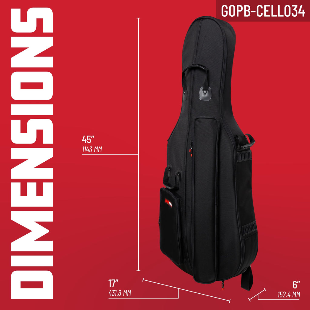 Gator Cases Pro Band and Orchestra Travel Bag for 4/4 Cello; (GOPB-CELLO44)