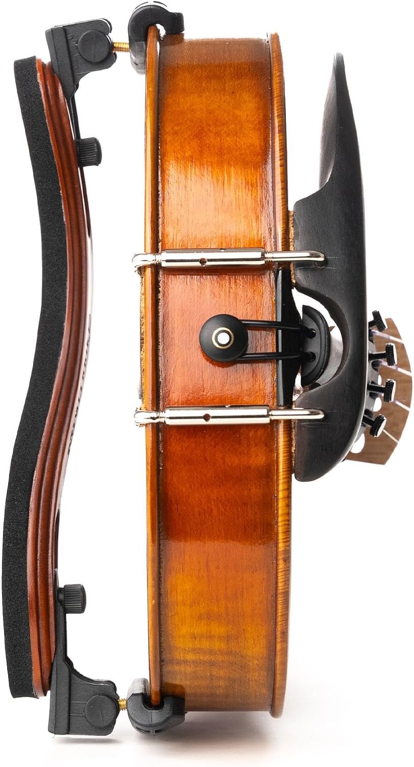 Fiddlerman Wood Violin Shoulder Rest for 4/4 and 3/4 with Collapsible and Height Adjustable Feet
