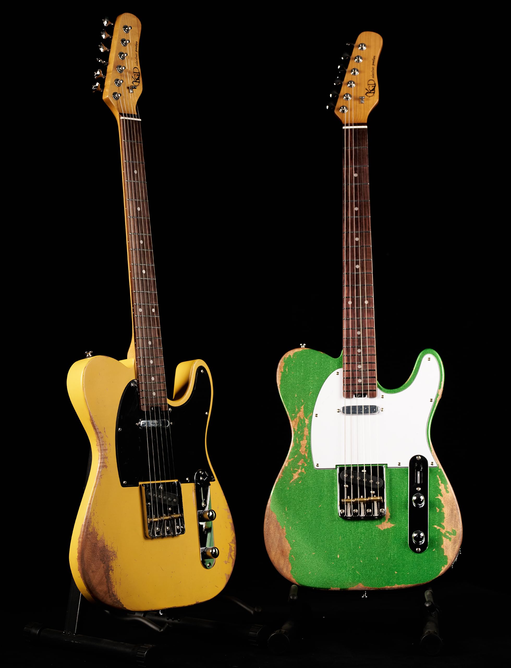 KGD Relic electric guitar mahogany body carbonized maple neck rosewood fretboard 6-string solidbody electric guitar S-S pickupsbrass barrel saddle bridge (Grass Green)