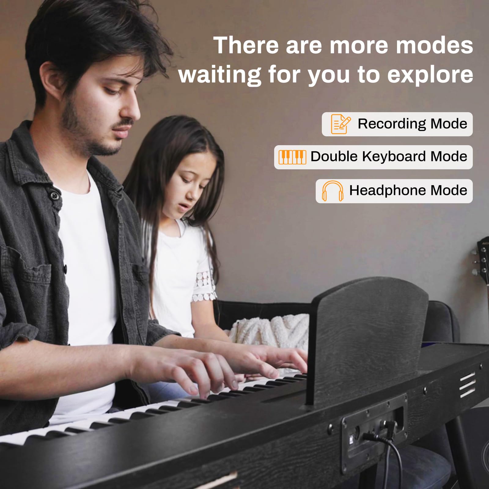 AODSK Digital Piano 88 Key Full Size Weighted Keyboard Overall Solid Wood Frame for Beginners with Sheet Music Stand Triple Pedal Power Adapter
