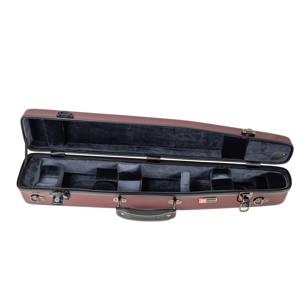 Crossrock Pro-Grade Straight Soprano Saxophone Case | Crimson Red Gloss, TSA Lock, Elite Protection, Detachable Backpack Straps, Accessory Pocket for Professional Musicians