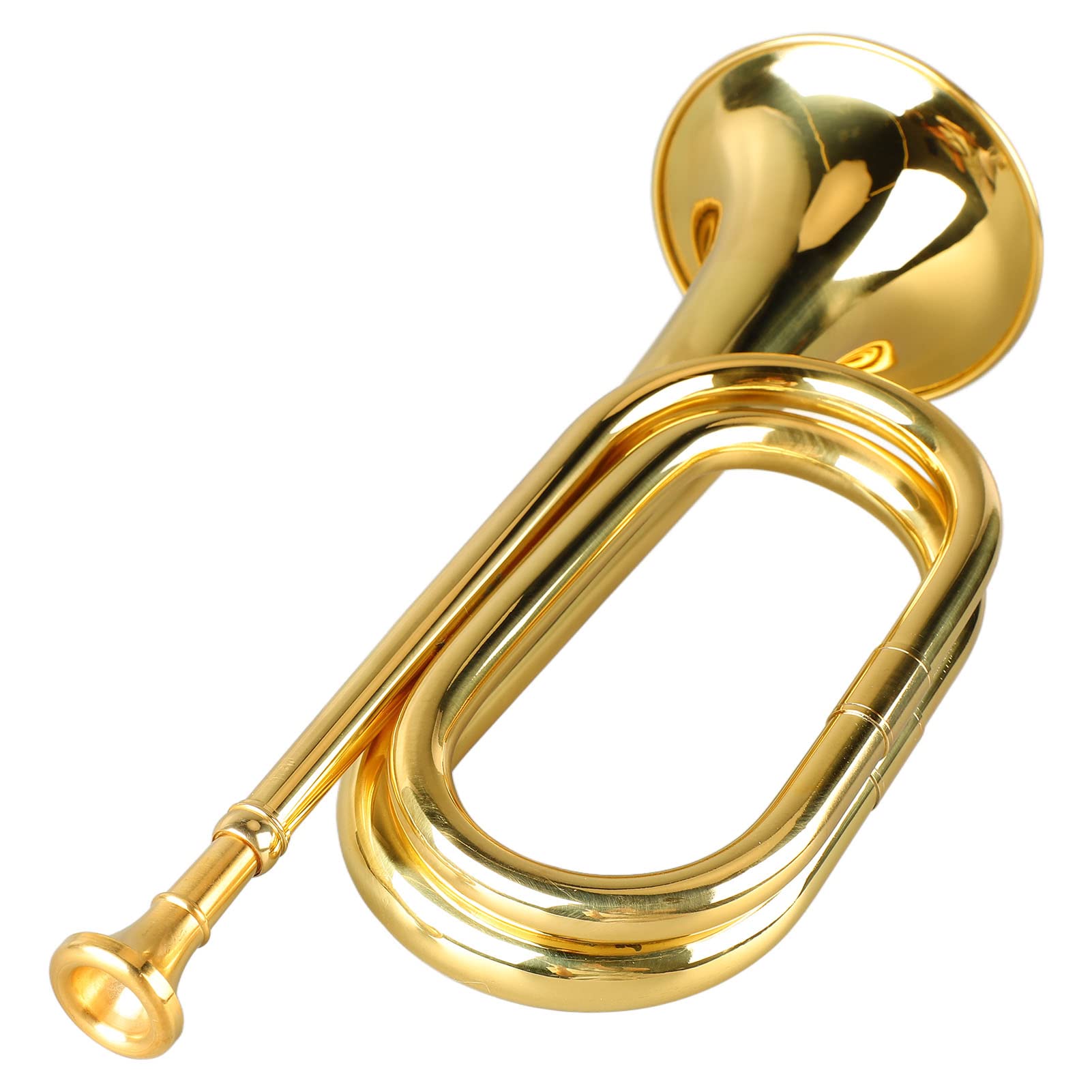 Walfront C Key Trumpet Military Style Brass Trumpet with Mouthpiece for Cavalry Bugle Military Orchestra Silver