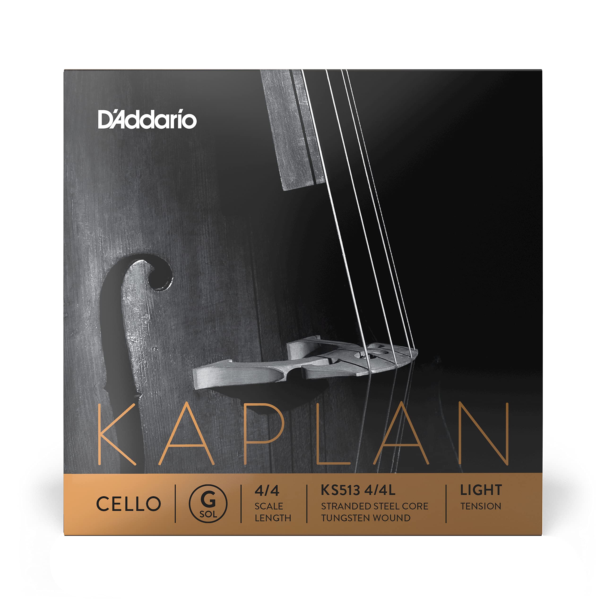 D'Addario Kaplan Cello Strings - Full Set - KS510 4/4M - Cello Strings - 4/4 Scale, Medium Tension