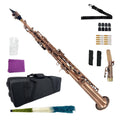 Bb Soprano Saxophone Straight Gold Sax Instruments for Beginners Students with Mouthpiece Carrying Case Straps 10Reed (gold)