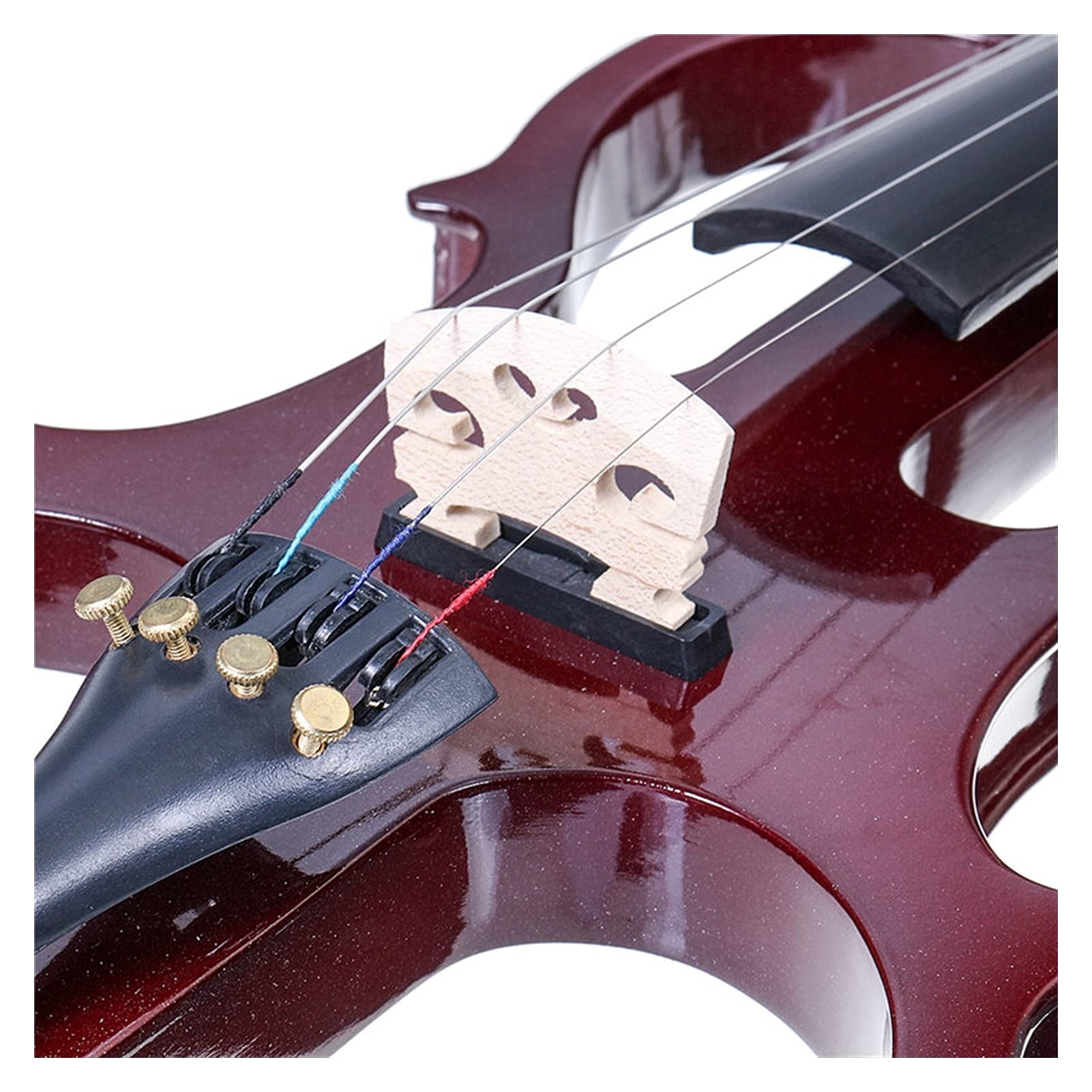 Violin 4/4 Electric Acoustic Full Pack Violin Basswood Fiddle with Violin Case Cover Bow for Musical Stringed Instrument Lover Beginner Cello Kit (Color : Wine Red)