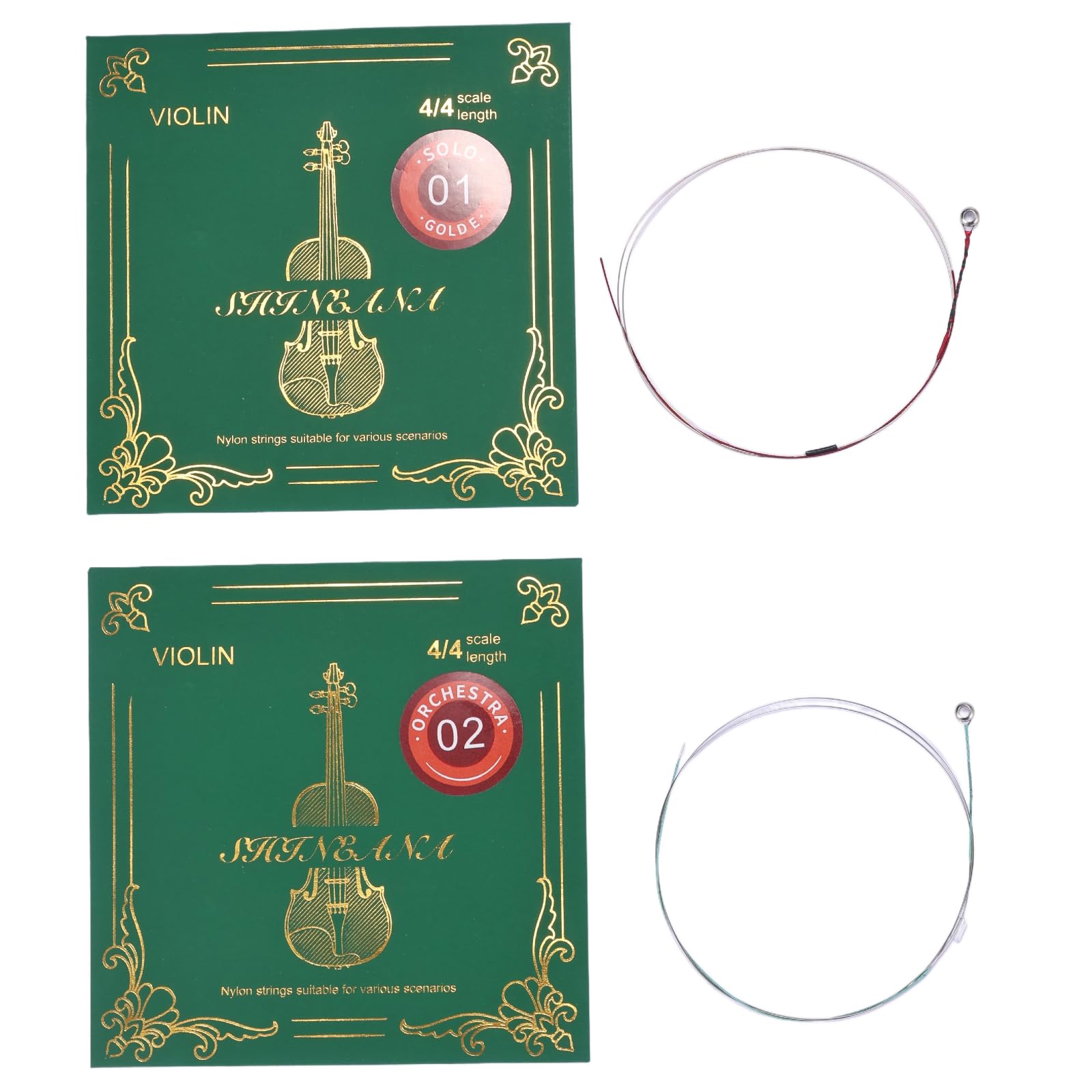 Violin Strings 4/4 Full Set, 4/4 Violin Strings Replacement,Long-Lasting Durability & Rich Tone - Handcrafted with Premium Materials- For All Levels (3/4 Scale)