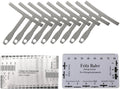 11Pcs Guitar Luthier Tools Include 1Pcs String Action Gauge Ruler 1Pcs Guitar String Pitch Ruler 9Pcs Understring Radius Gauge, Guitar String Height Measuring Set Up Repairing Tool
