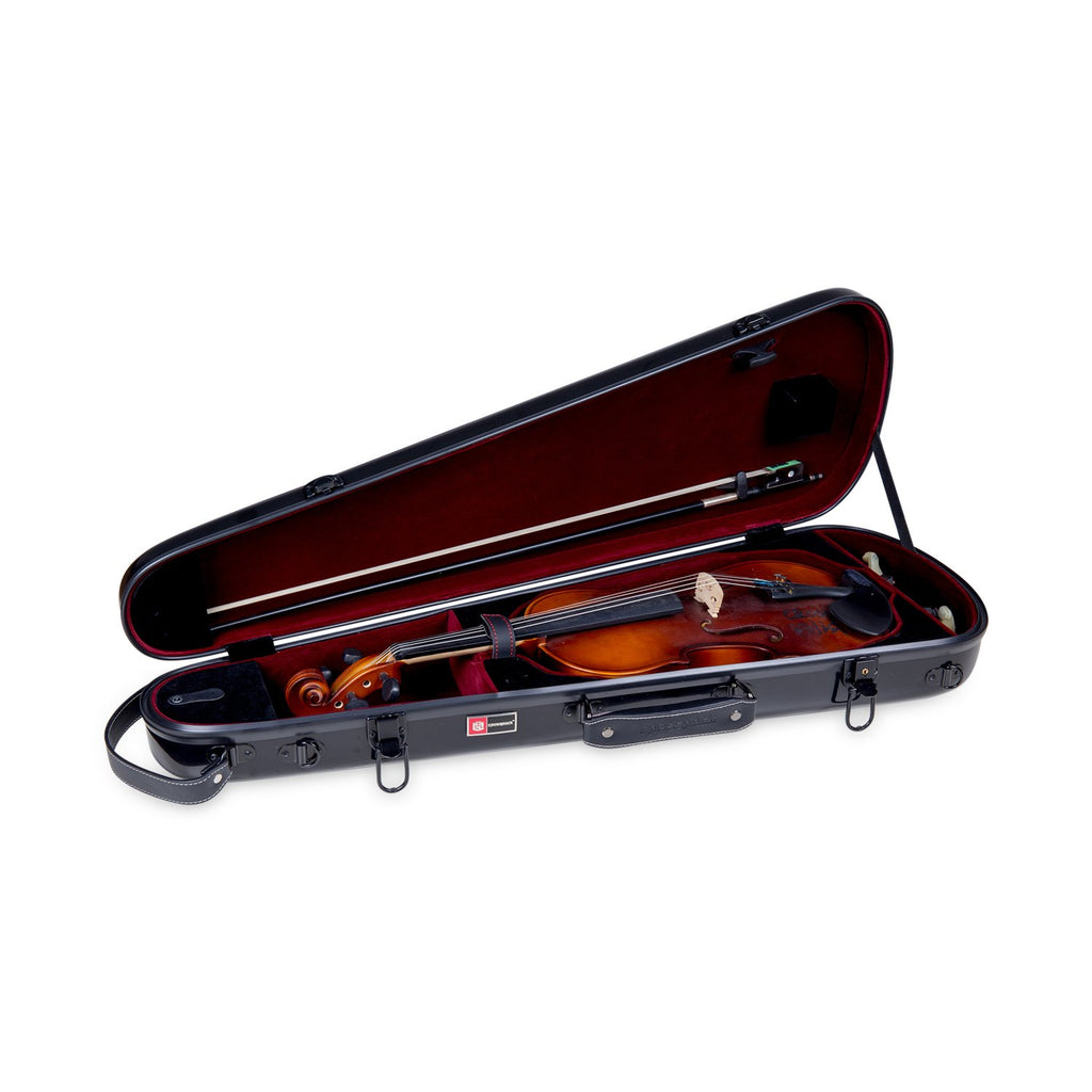 Crossrock Fiberglass Violin Case for 4/4 Full Size – Glossy Mint Blue Contoured Shell, Velvet Suspension Interior, Backpack Straps – Lightweight & Stylish (CRF1020VMB)