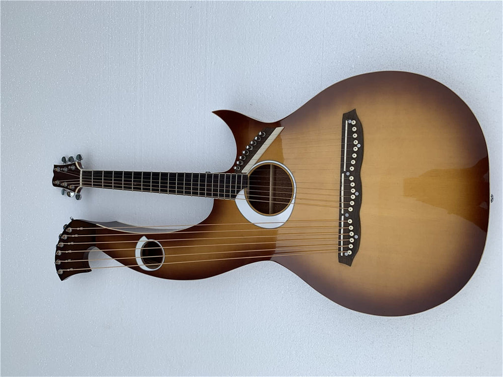 41 Inches 6/6/8 Strings Harp Acoustic Guitar 6-6-8 Strings Lyra Double Necks Electric Acoustic Guitar Guitar (Color : Harp Only) (Harp Only) (Harp Only One Size) (Harp Bag and Case One Size)