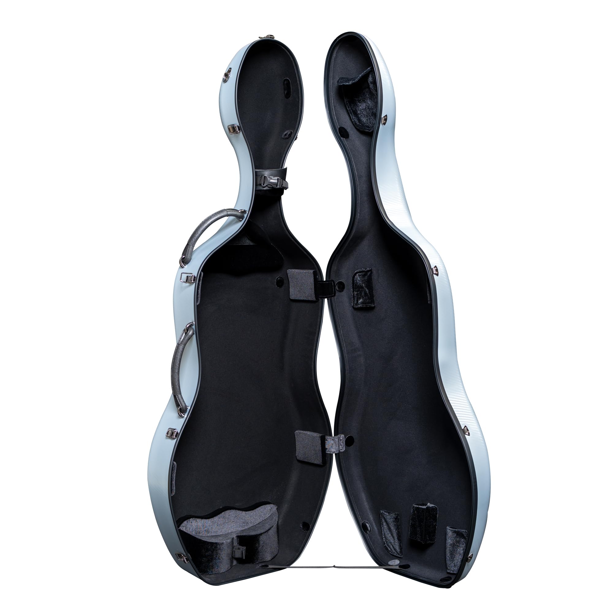 MI&VI CP-7006 Pure Poly Carbon Fiber Cello Case 4/4 Hard Shell 11lb (Full Size) with Wheels | Carry Straps | Rigid Protection | Tough Shell (Black)