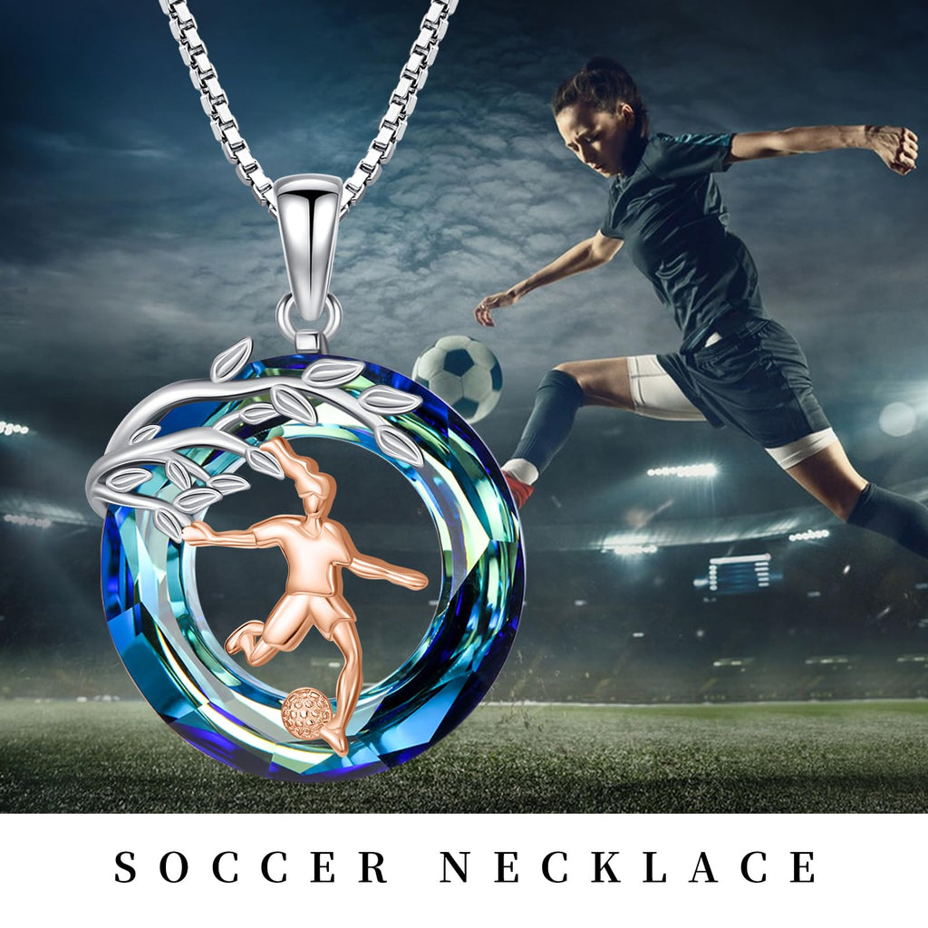 Sport/Music Necklace for Women 925 Sterling Silver Crystal Pendant Tree of Life Jewelry Gifts for Sport Players