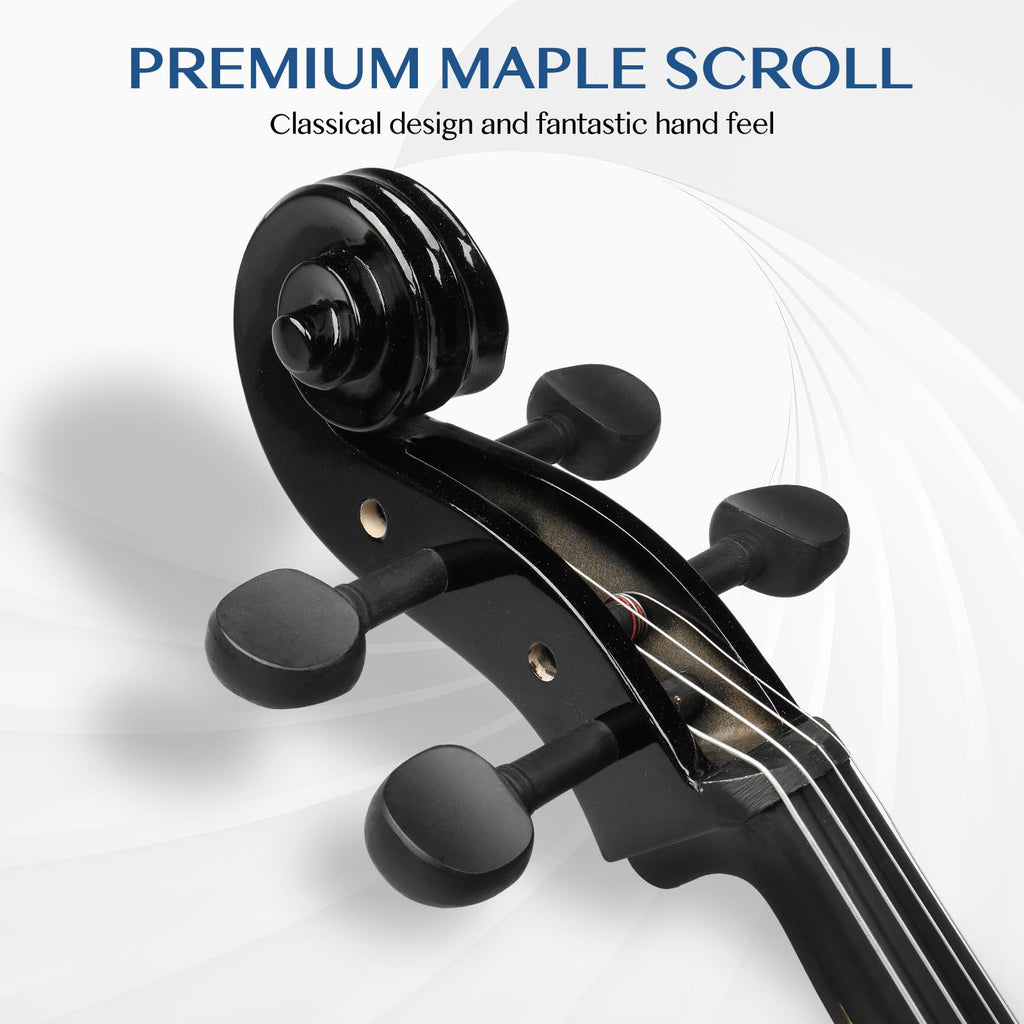 Ktaxon 4/4 Full Size Electric Cello with Classic Scroll, Premium Fingerboard & Unmatched Pickup,Includes 7mm Padding Bag, Bow, Rosin & Headphones, Electric Cello for Beginners Adults (Natural)
