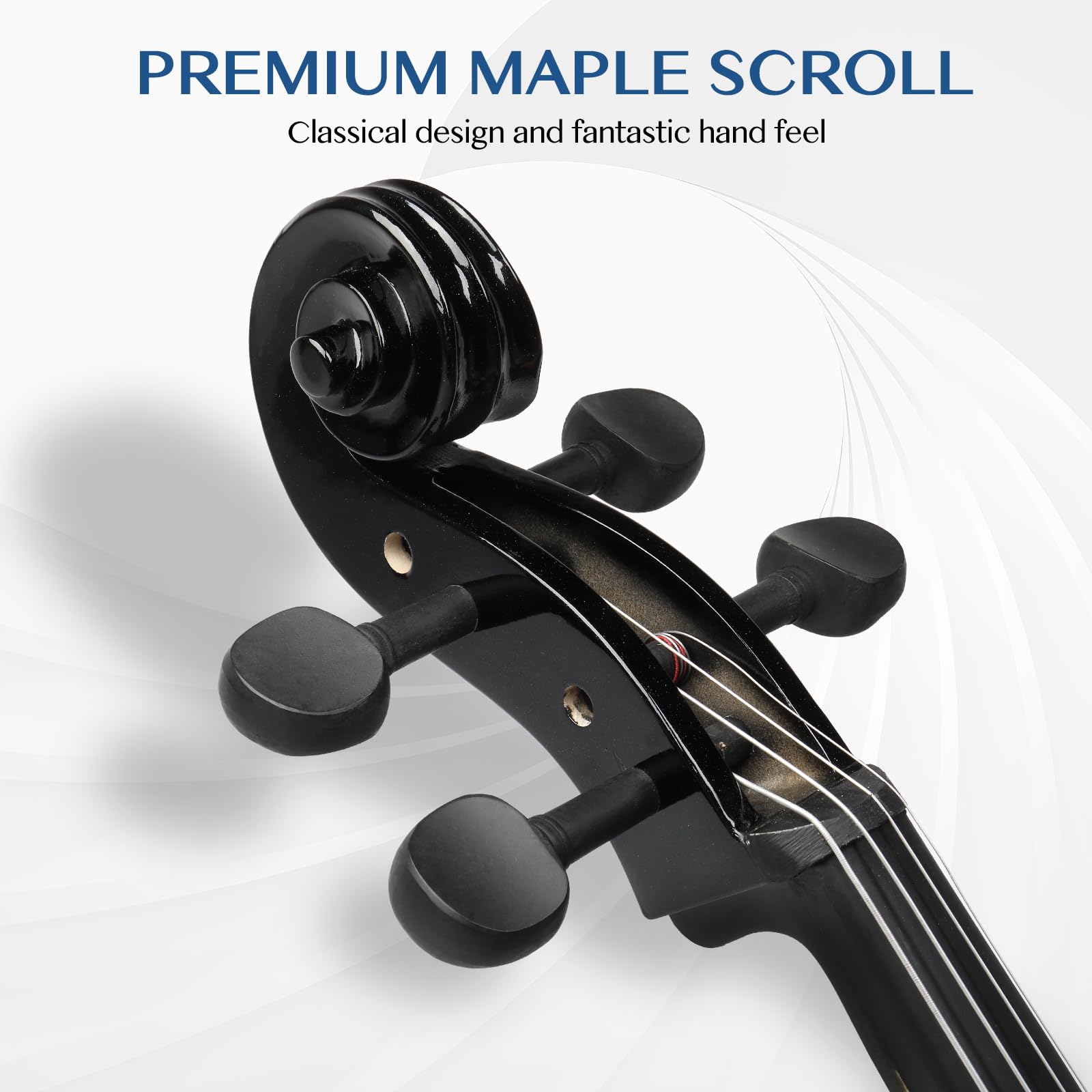 Ktaxon 4/4 Full Size Electric Cello with Classic Scroll, Premium Fingerboard & Unmatched Pickup,Includes 7mm Padding Bag, Bow, Rosin & Headphones, Electric Cello for Beginners Adults (Natural)