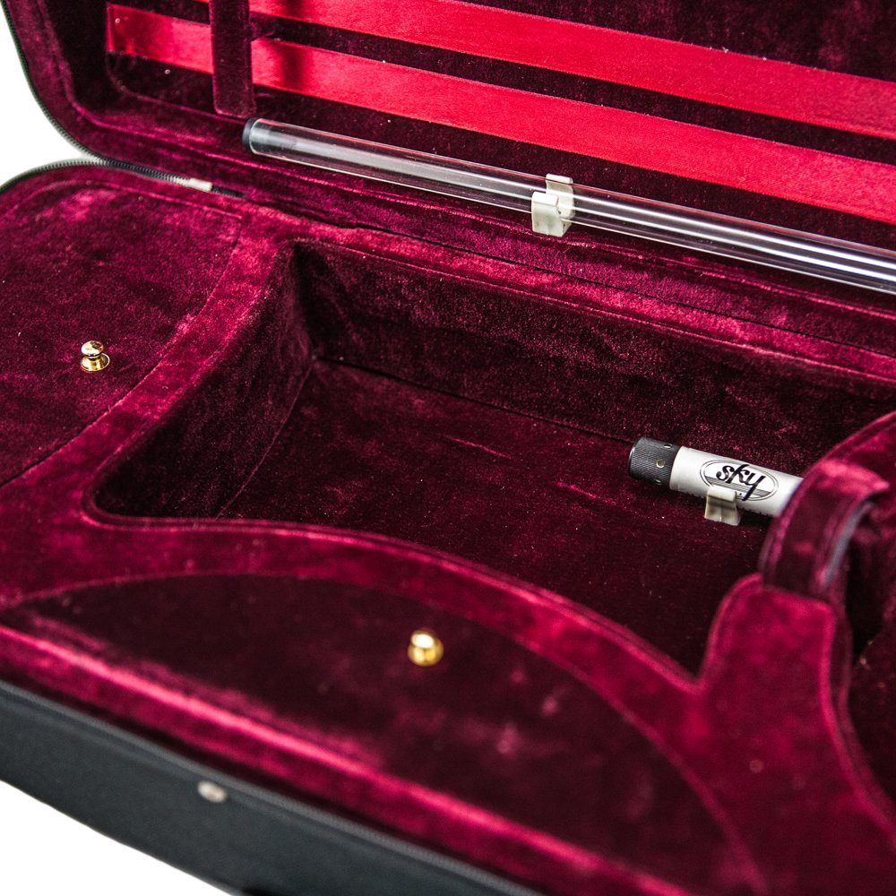 SKY Violin Triangle Case Lightweight 3/4 Size Black Color
