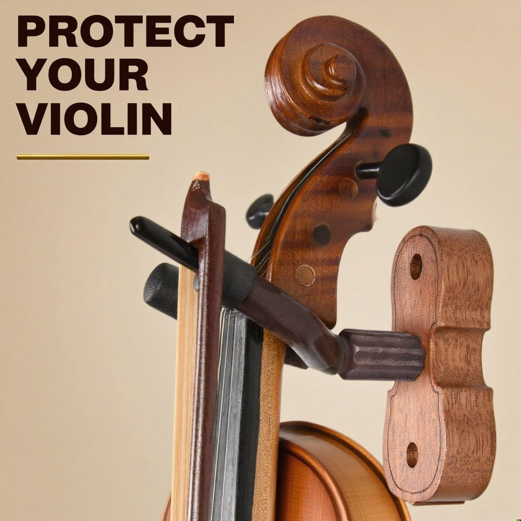 Violin Hanger Wall Mount with Bow Holder Home & Studio Wall Mount Violin Viola Stand