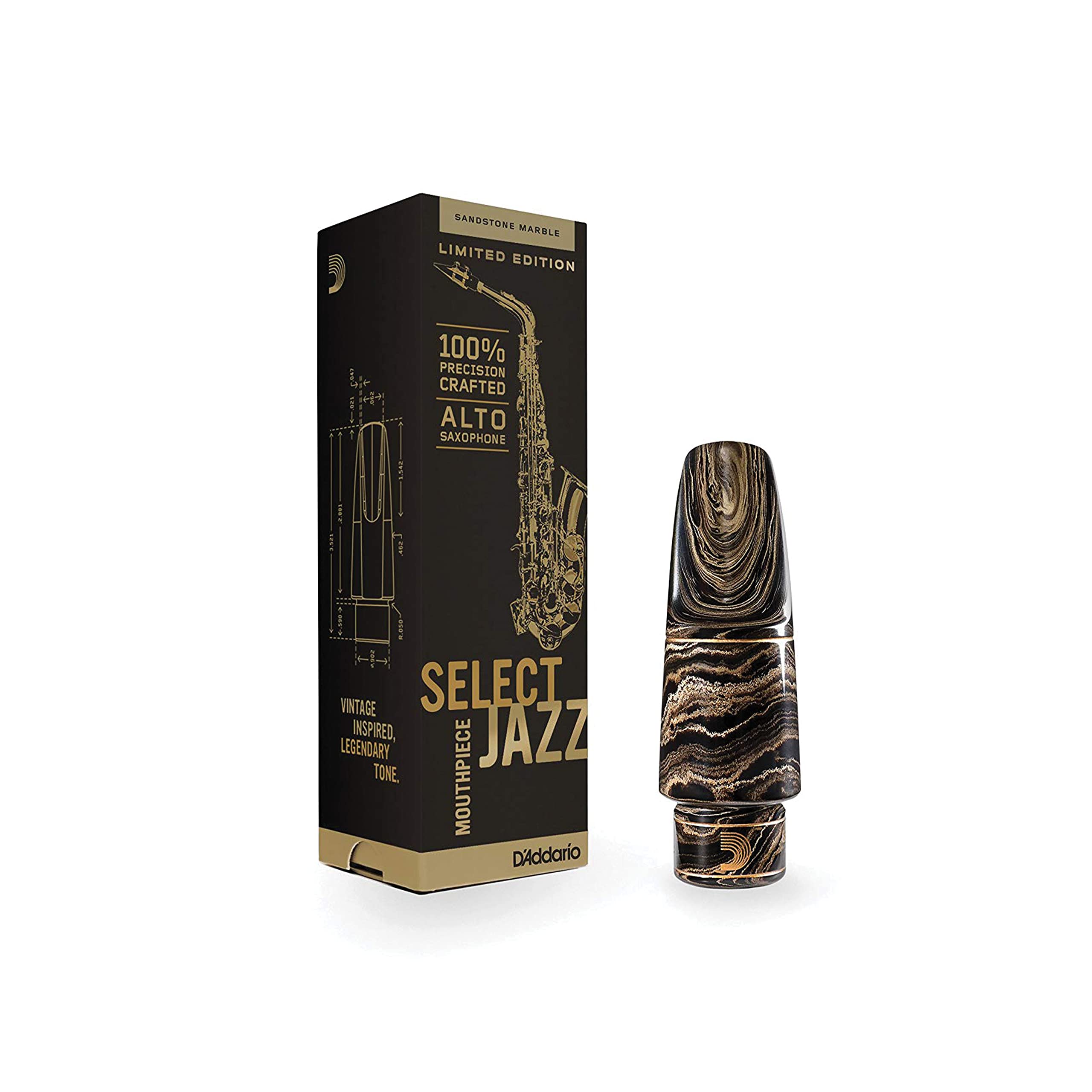 D'Addario Select Jazz Alto Saxophone Mouthpiece - Sandstone Marble - D5M - Mouthpiece for Alto Sax