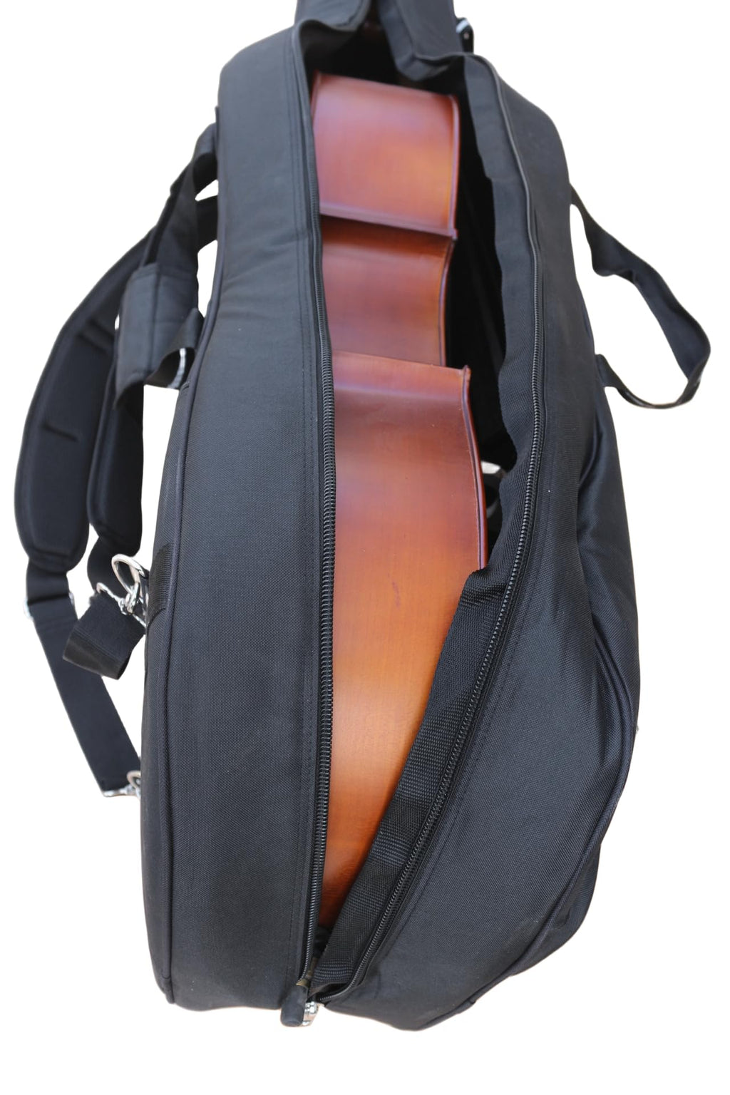 Cello Gig Bag, 4/4 Size, Nylon Exterior, 20mm Thick Foam Padding, Adjustable Backstraps, Multiple Pockets, Front Accessory Storage, Back Sheet Music Pocket, Cello travel soft case (Black)