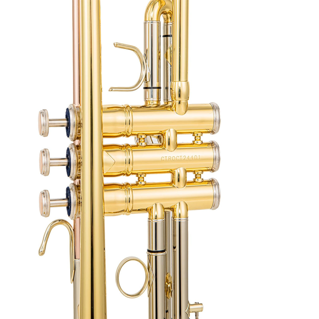Bb trumpets red gold brass leadpipe mouthpipe advanced student professional trumpet Musical Instruments For Beginner Adults (710 gold brass)