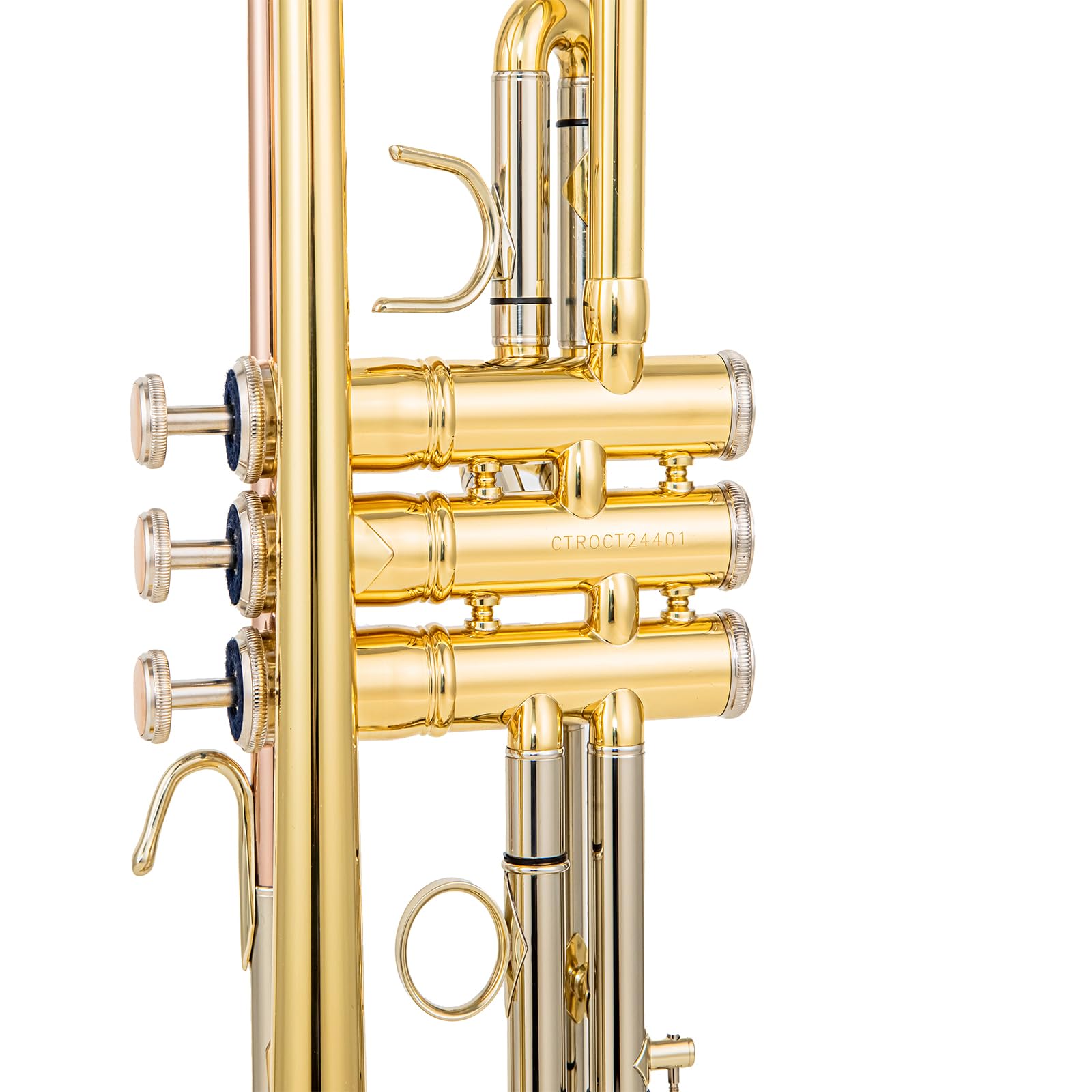 Bb trumpets red gold brass leadpipe mouthpipe advanced student professional trumpet Musical Instruments For Beginner Adults (710 gold brass)