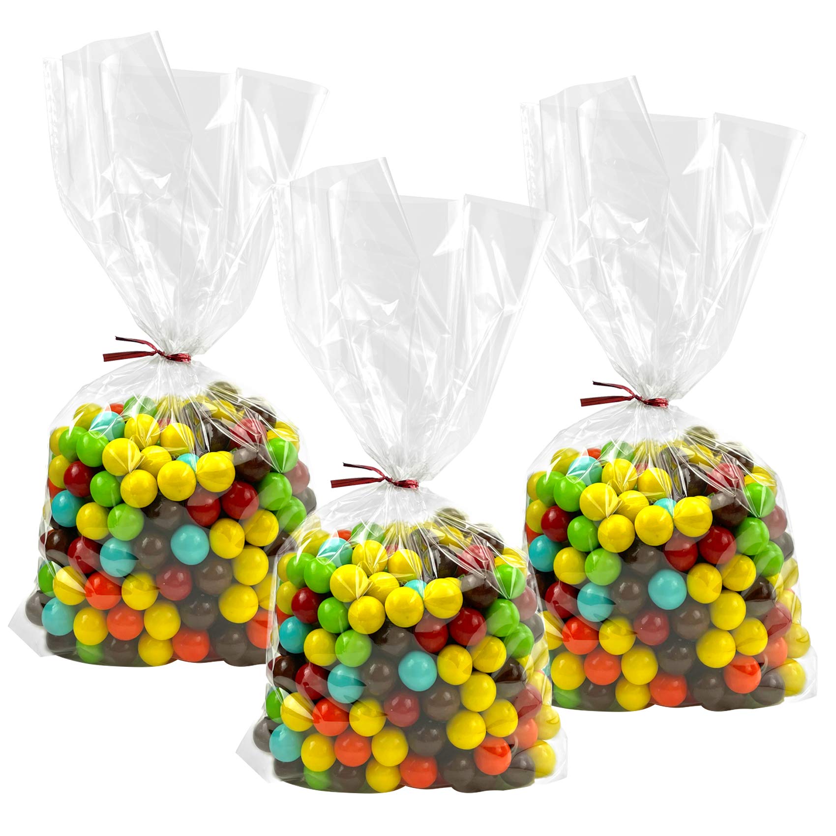 Morepack Large Cello/Cellophane Bags,30x 40 Inches Clear Basket Bags OPP Plastic Cellophane Wrap for Gift Baskets Packaging 20 Pieces (No Bow or Ribbon Included)