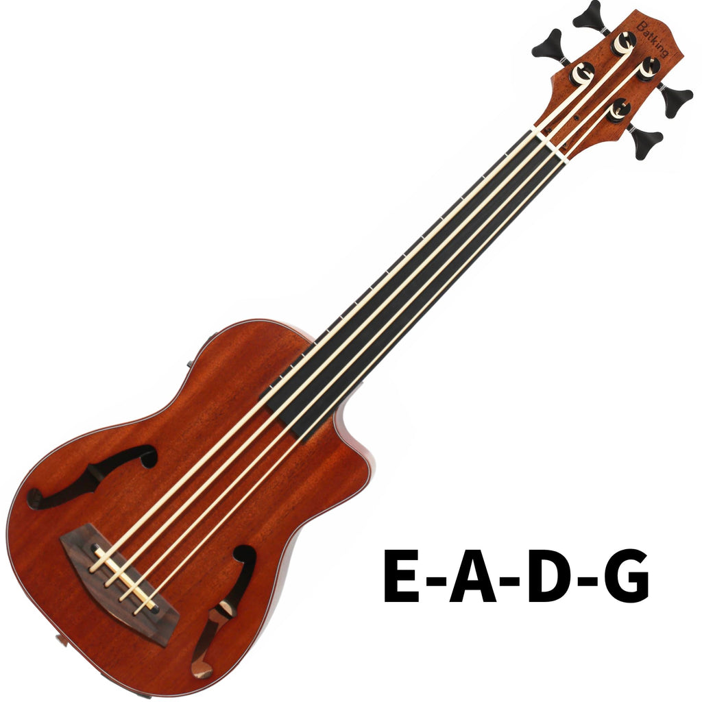 Batking Ubass Fretless,Bass Ukulele Electric 30 inch baritone ukelele bass,Electric Acoustic Bass Uku Wtih Gig Bag