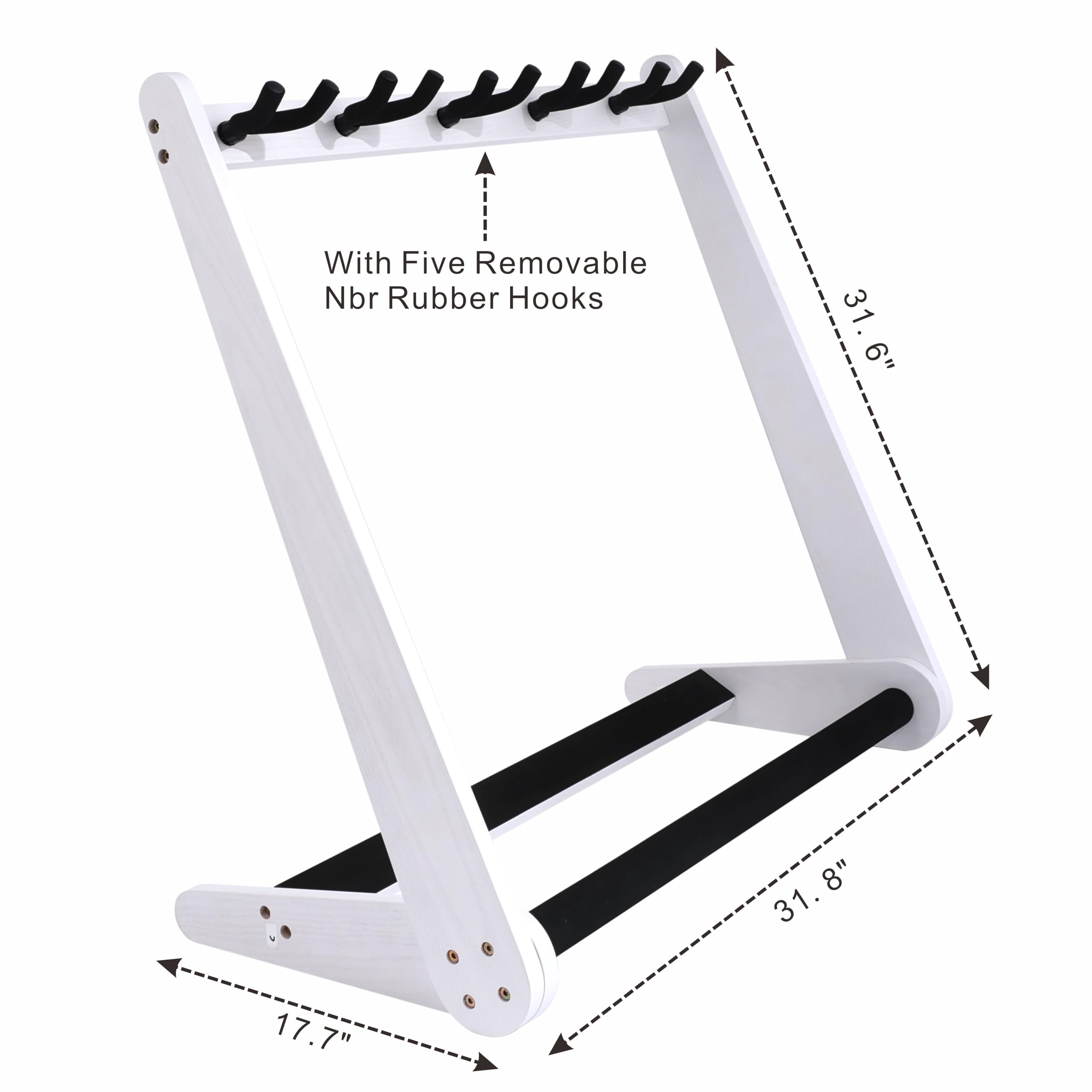 Nefelibata Multi-Purpose Guitar Stands 5 Wooden Guitar Rack Floor Stand for Guitars and Cases, Electric Guitars, Acoustic Guitars, Bass Guitars, Cellos - German Ash (Yellowish Brown)